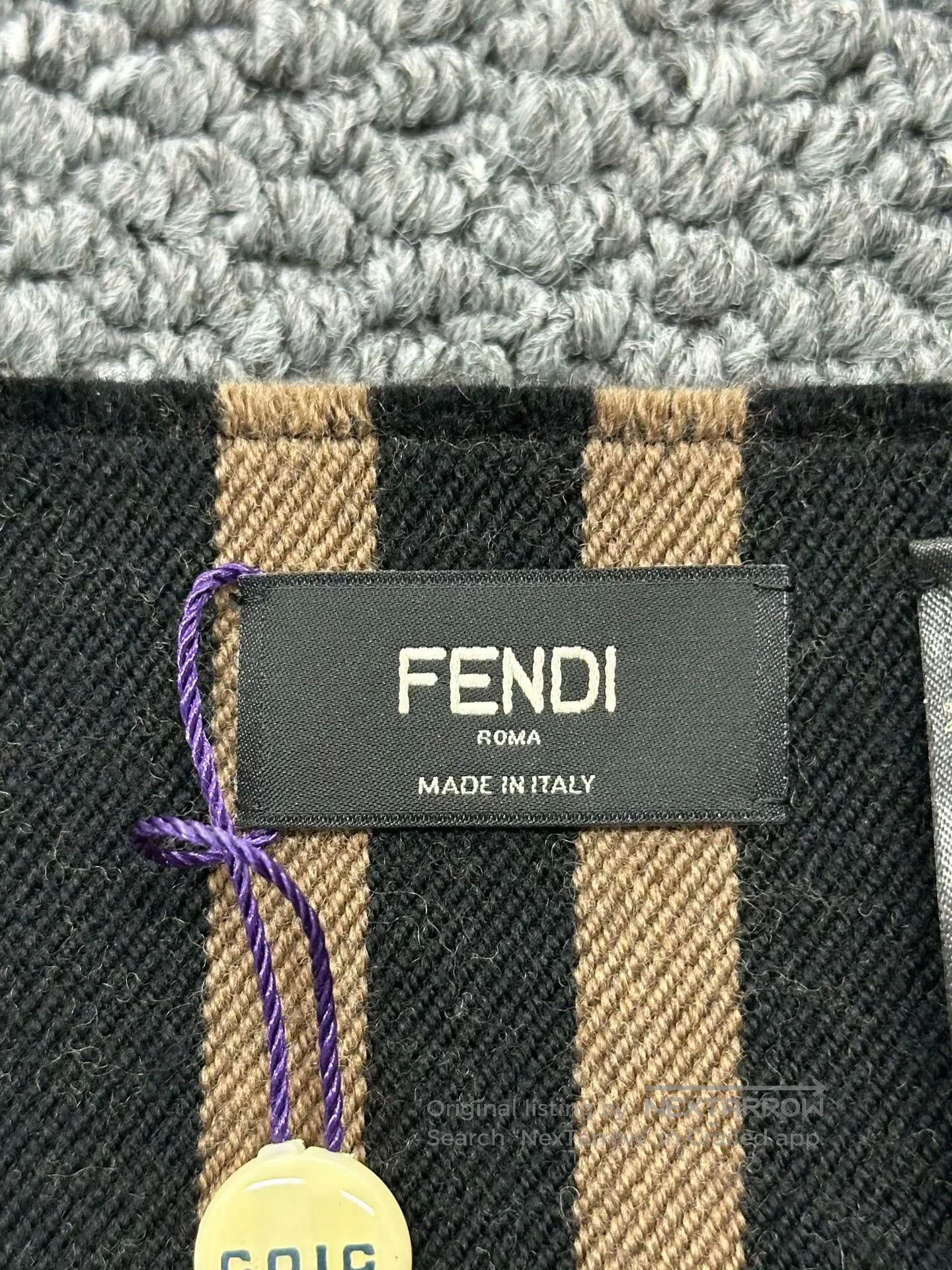 Fendi FENDI Classic Brown Monogrammed Old Logo Scarf| Size ONE SIZE - 4 Thumbnail
