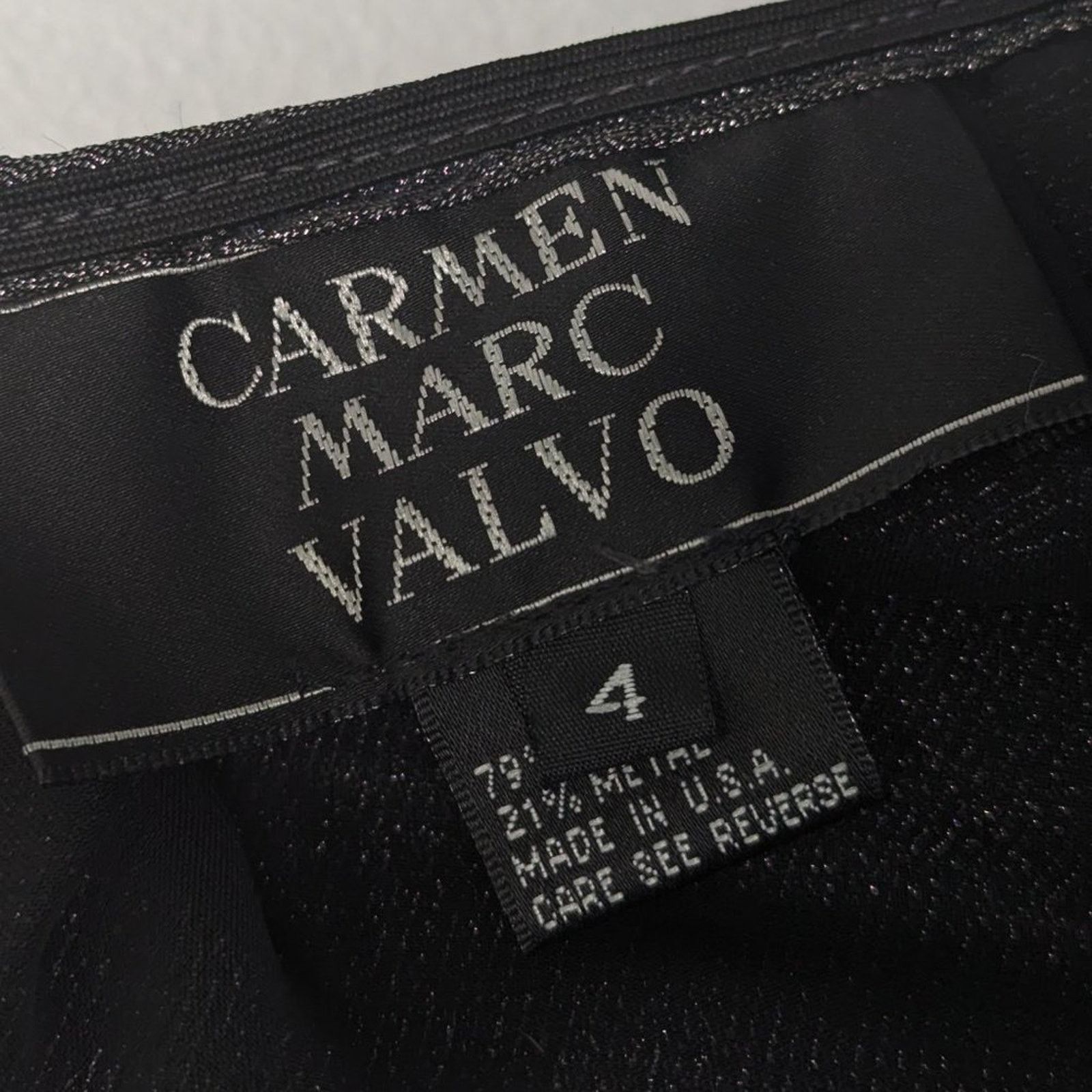 Vintage Carmen Marc Valvo Vintage 90's Silver Shimmery Pleated Skirt Size 26" / US 2 / IT 38 - 3 Thumbnail