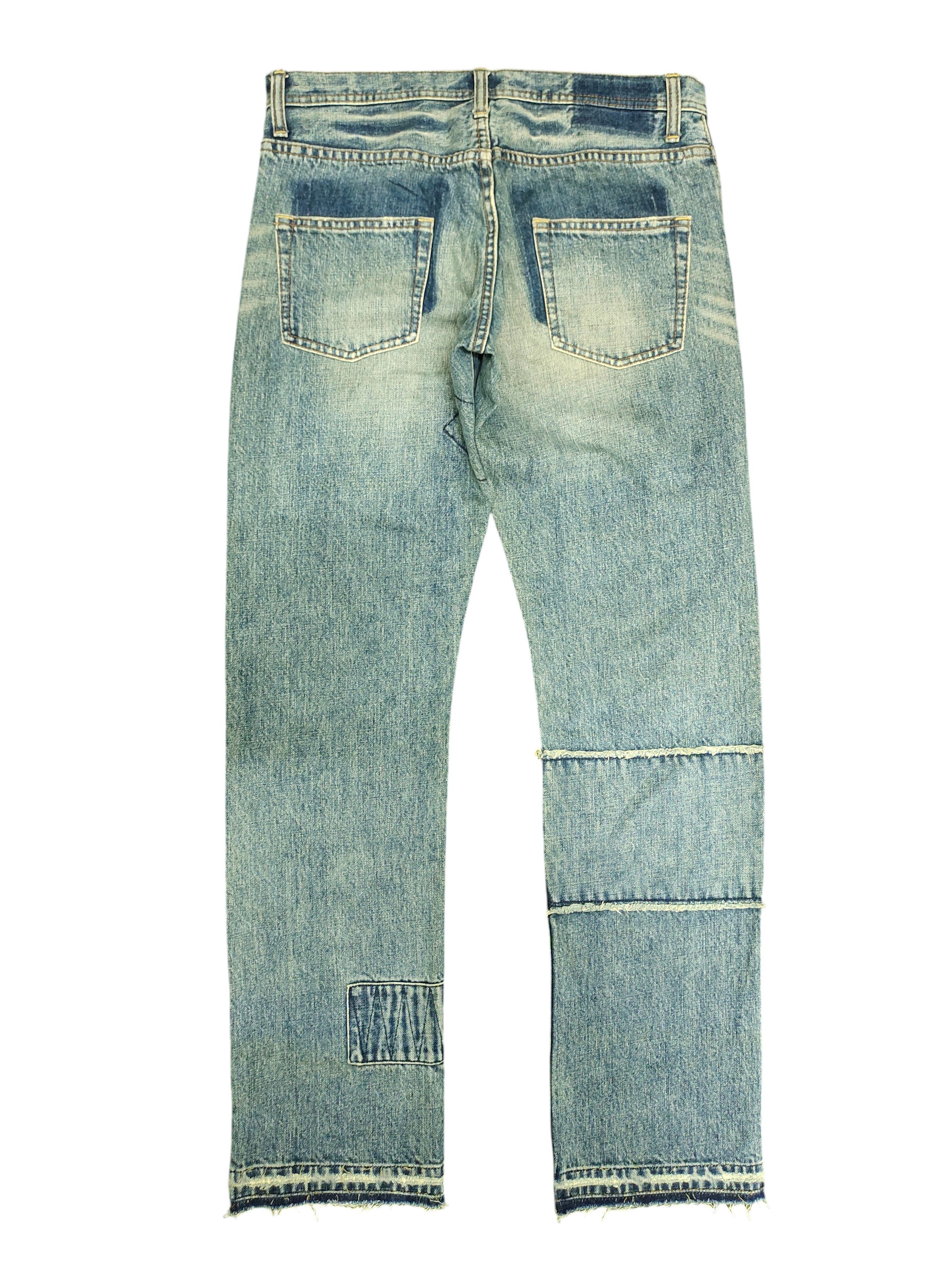 Japanese Brand Couch Japan Patchwork Clawmark Distress Faded Denim Jeans Size US 32 / EU 48 - 8 Thumbnail