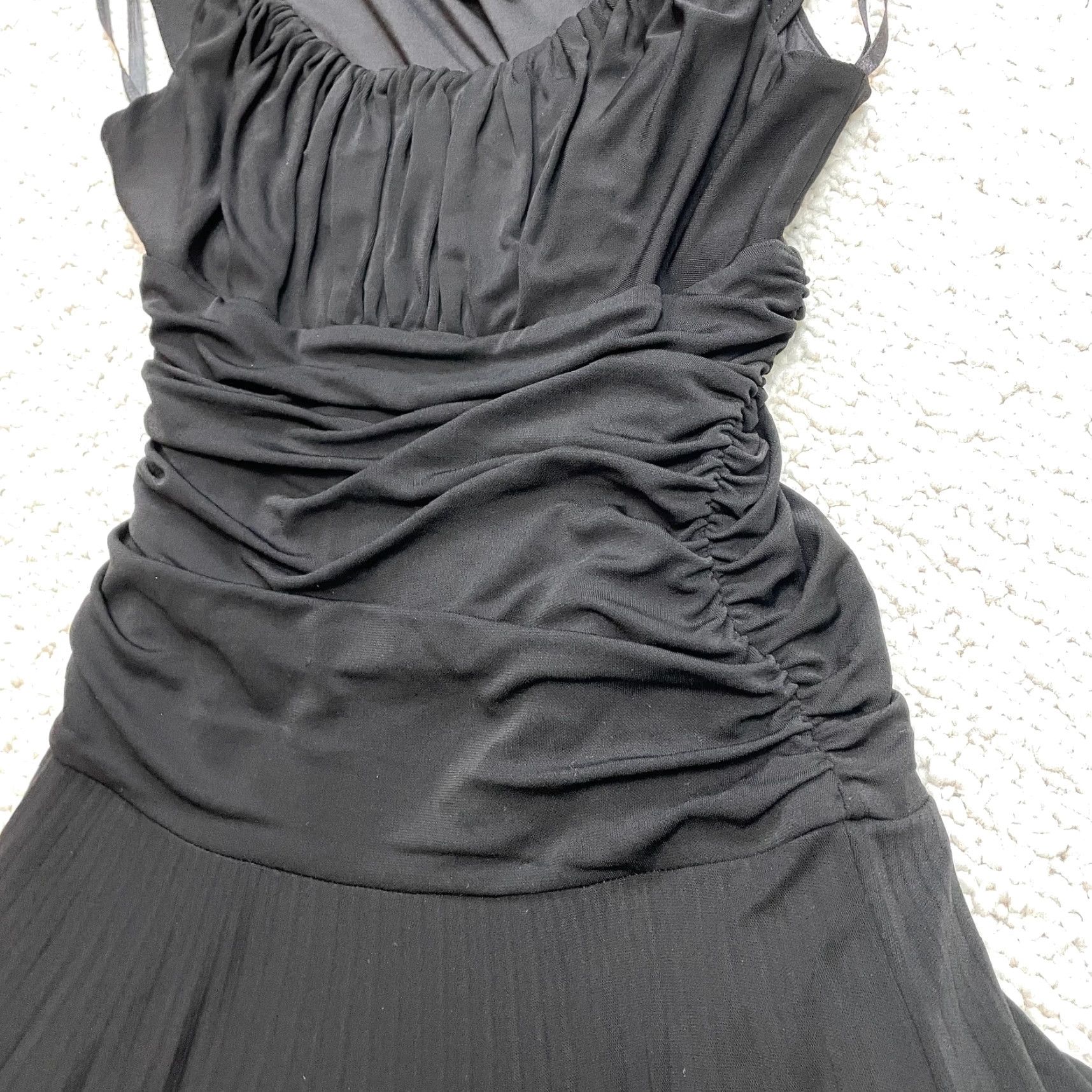 Bcbgmaxazria VINTAGE BCBGMAXAZRIA Dress Womens Small Sleeveless Black Acetate Midi Stretch Size S / US 4 / IT 40 - 6 Thumbnail