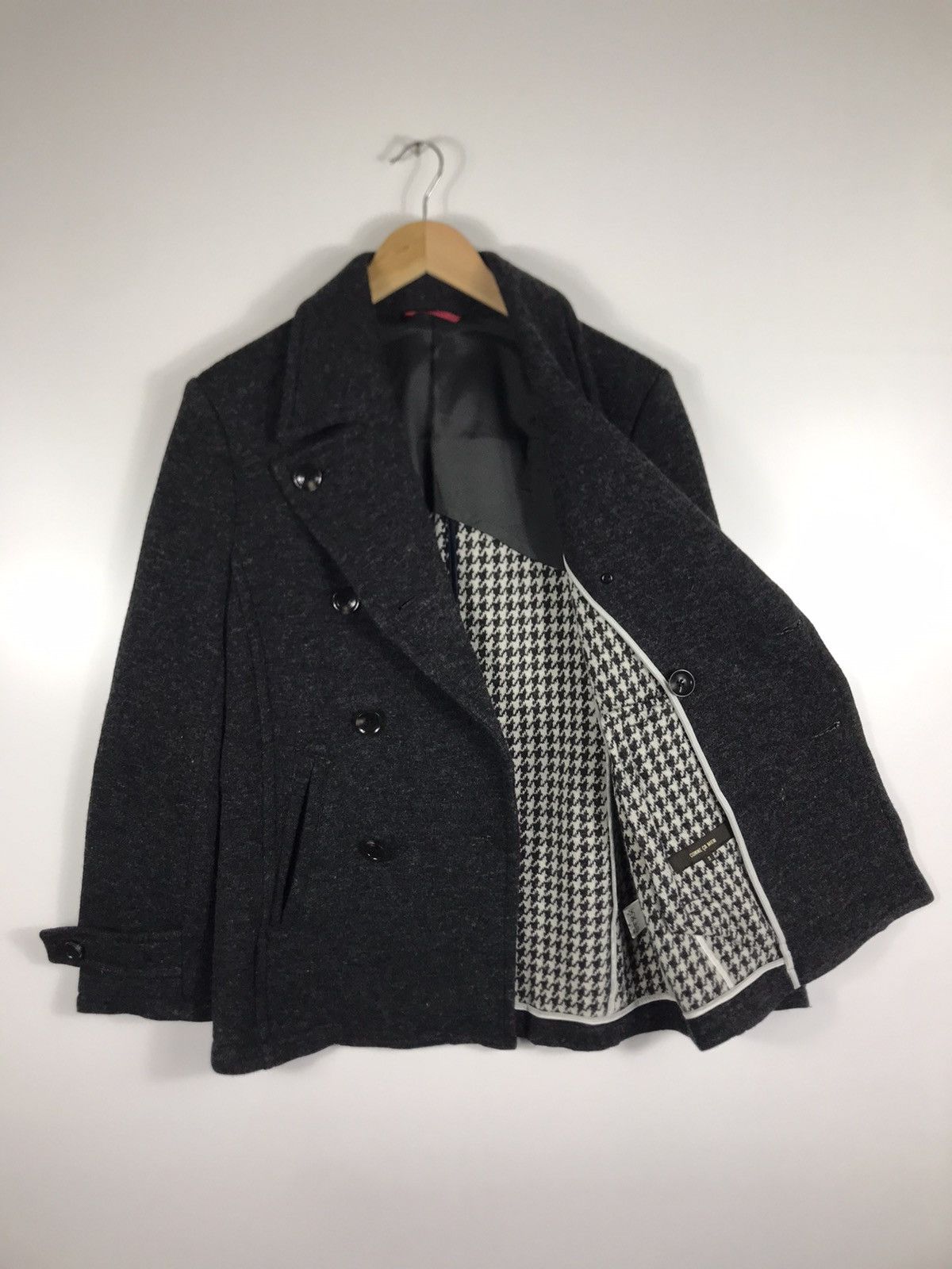 Comme Ca Ism 🔥Comme Ca Men Wool Double Breast Peacoat Size US S / EU 44-46 / 1 - 7 Thumbnail