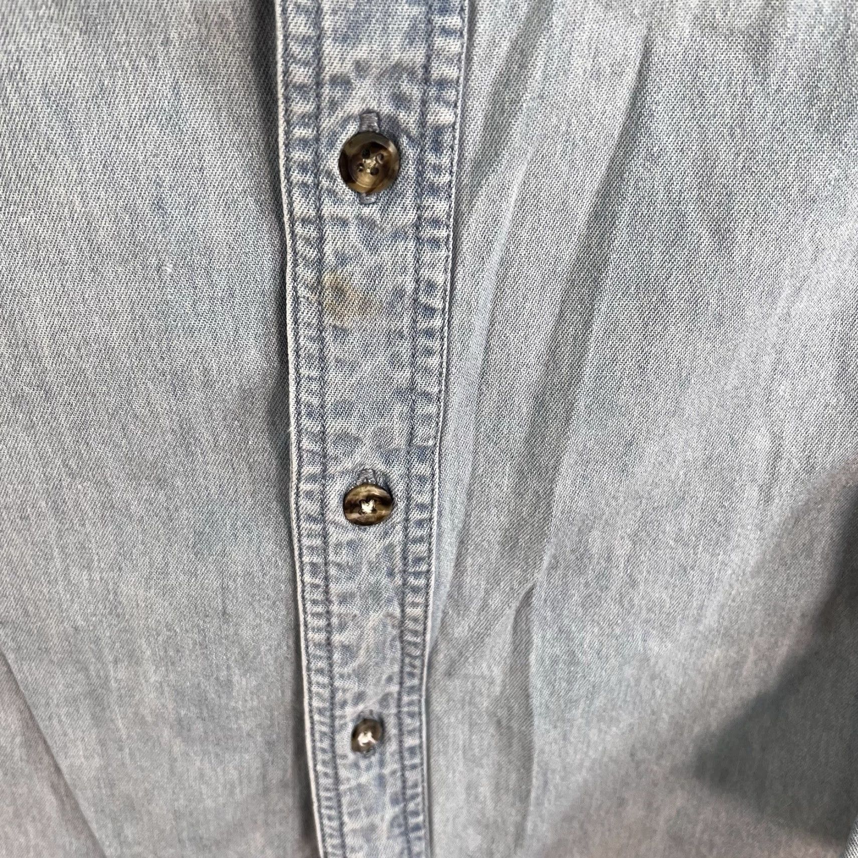 Wrangler VINTAGE Wrangler Rugged Wear Denim Button-Down Shirt 2XL Blue Long Sleeve Casual Workwear Mens Size US XXL / EU 58 / 5 - 4 Thumbnail
