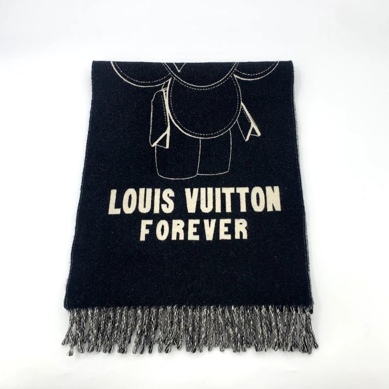 Louis Vuitton Louis Vuitton Black logo monogrammed sunflower printed woo Size ONE SIZE - 1 Thumbnail