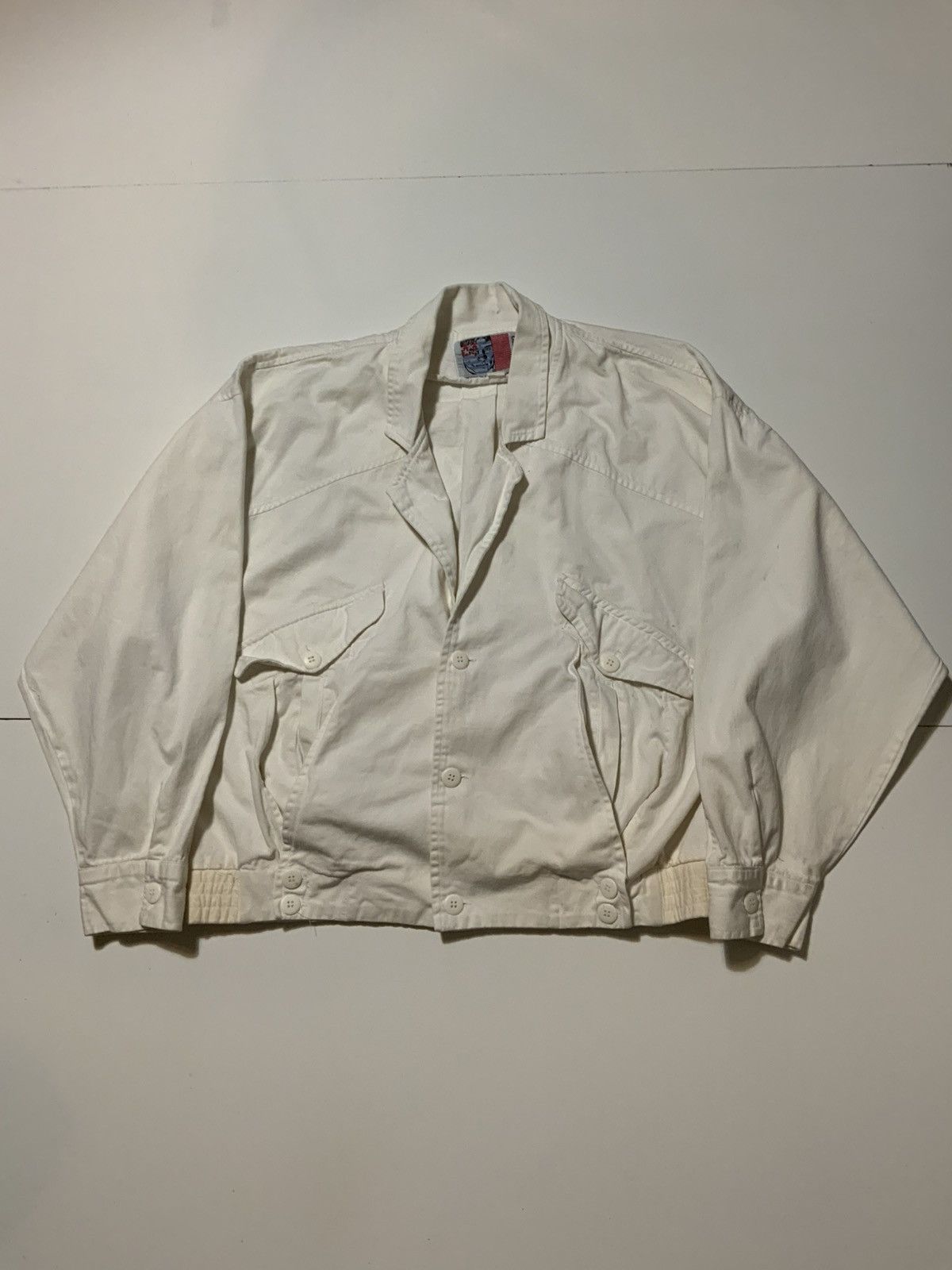 Point Zero × Vintage Vintage 80s Point Zero Batwing Cropped Retro Canvas Jacket Size US XL / EU 56 / 4 - 1 Thumbnail