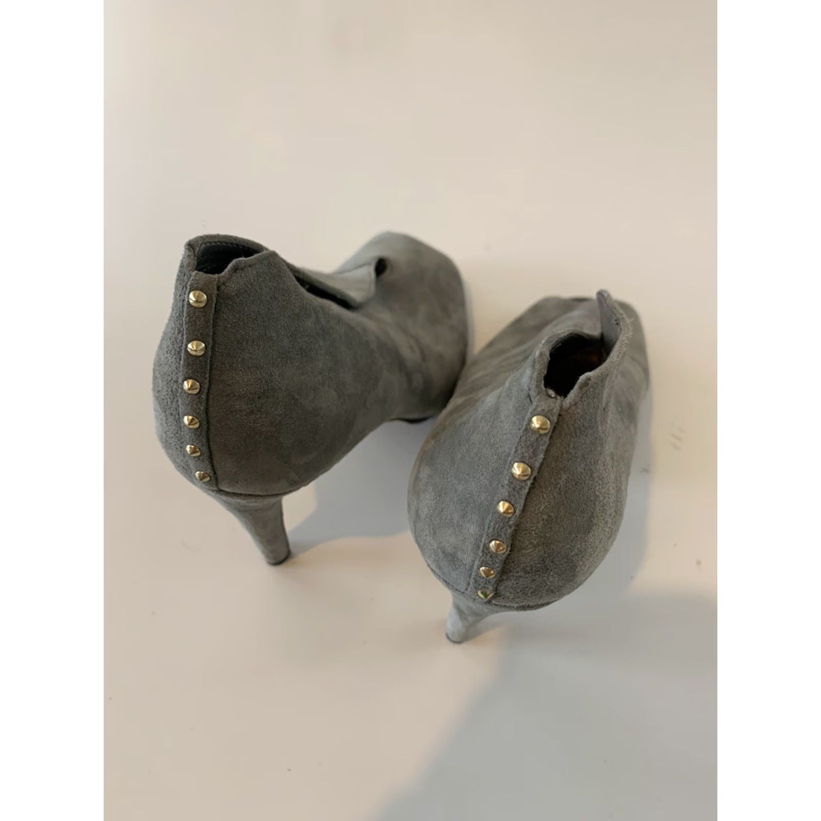 Vintage Halogen Gray Suede Leather Peep Toe Heels US Women's Size 7 Size US 7 / IT 37 - 4 Thumbnail