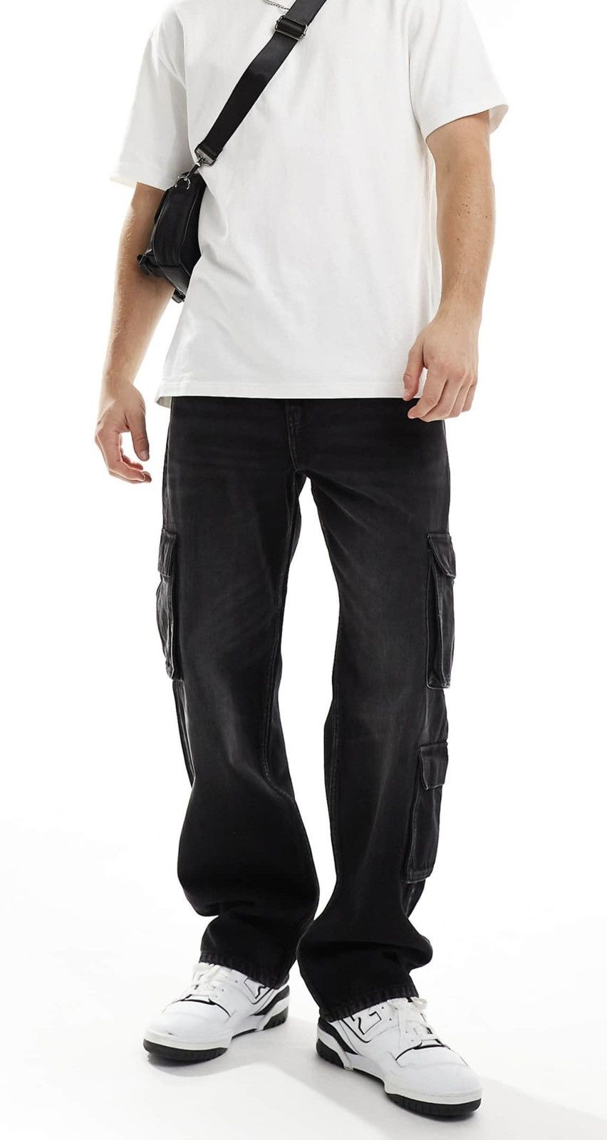 Asos Cotton On Baggy Fit Jeans Faded Black Denim Contra Stich Size US 30 / EU 46 - 20 Thumbnail