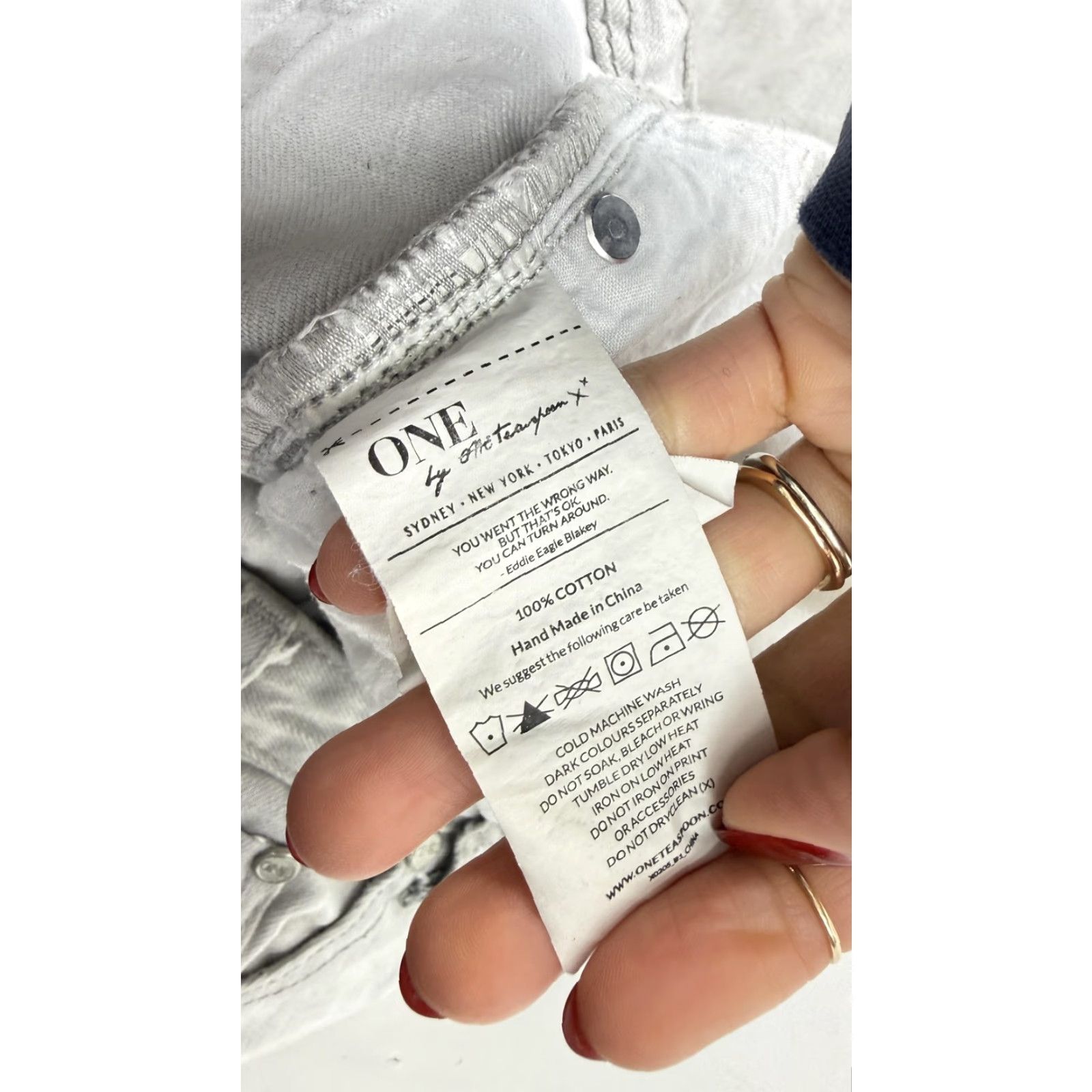 Vintage One Teaspoon Jeans Womens 28 Gray Distressed Trashed Free Birds Ankle Zip Skinny Size 28" / US 6 / IT 42 - 7 Thumbnail