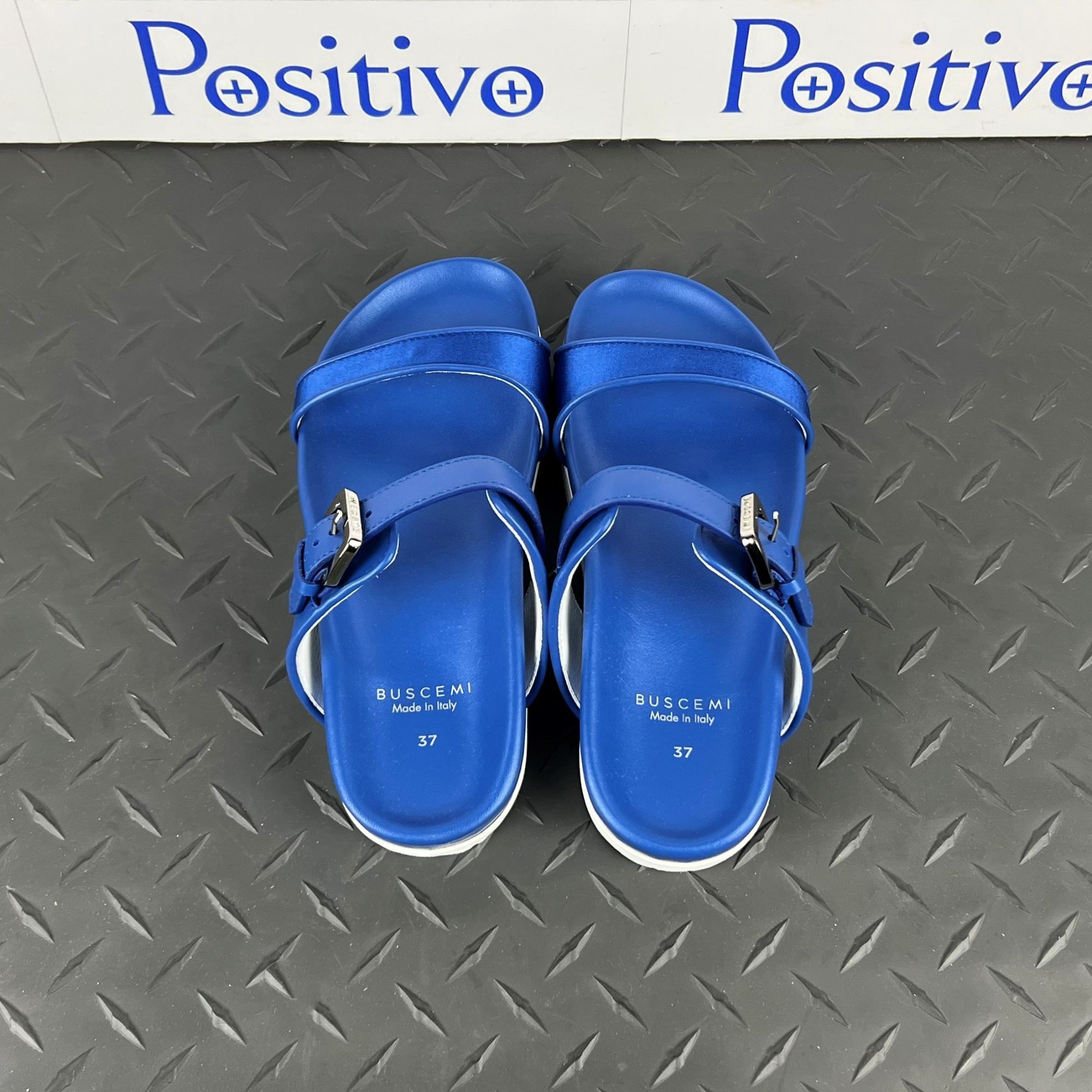 Buscemi Buscemi Slide Band Satin Royal Leather Sandals US 7 SAMPLE Size US 7 / IT 37 - 4 Thumbnail