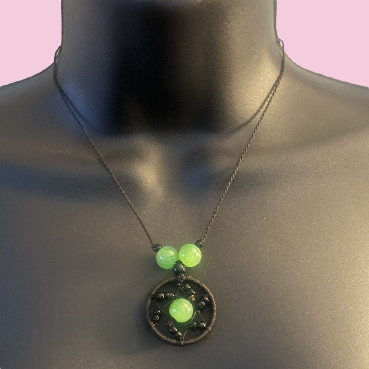 Other Aventurine bead dream catcher pendant cord necklace Size ONE SIZE - 1 Thumbnail