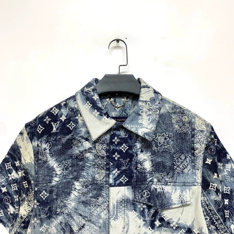 Louis Vuitton Louis Vuitton Cashew flower tie-dyed denim short-sleeved s Size US XS / EU 42 / 0 - 3 Thumbnail