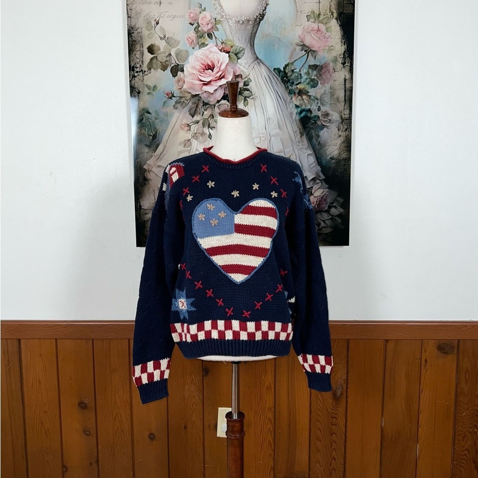 Vintage Vintage 90s Countryside Classics Embroidered Cotton Sweater! Size XL / US 12-14 / IT 48-50 - 2 Thumbnail