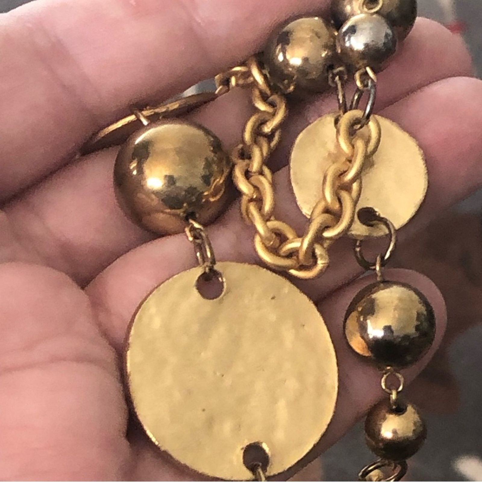 Vintage Vintage 90s gold plated ball and disc necklace Size ONE SIZE - 7 Thumbnail