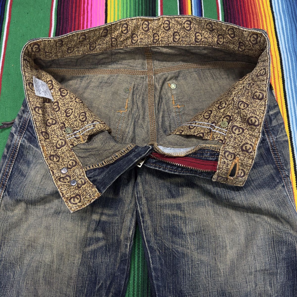 If Six Was Nine 💥edwin 503💥 Crazy Design Waist Navajo💥 Size US 31 - 5 Thumbnail