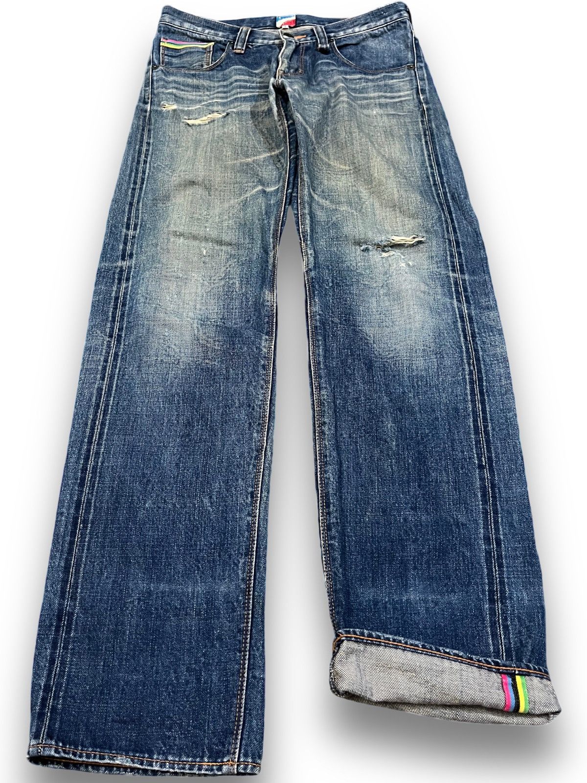 Paul Smith × R.Newbold × Yasuyuki Ishii Vintage R.Newbold Selvedge Distressed Denim Size US 31 - 1 Thumbnail