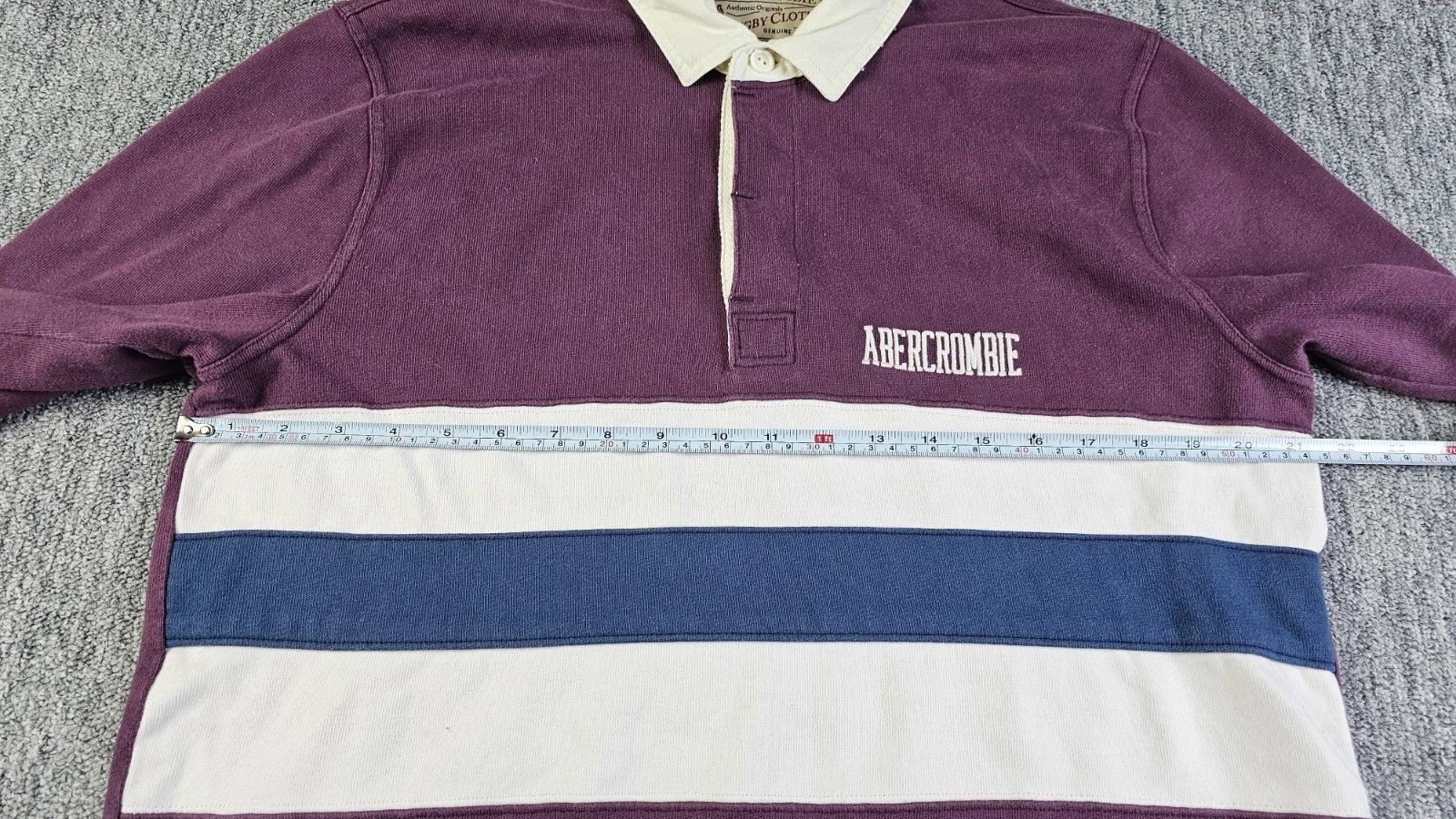 Abercrombie & Fitch Abercrombie Fitch Rugby Polo Striped Heavyweight LS Men L Size US L / EU 52-54 / 3 - 8 Thumbnail