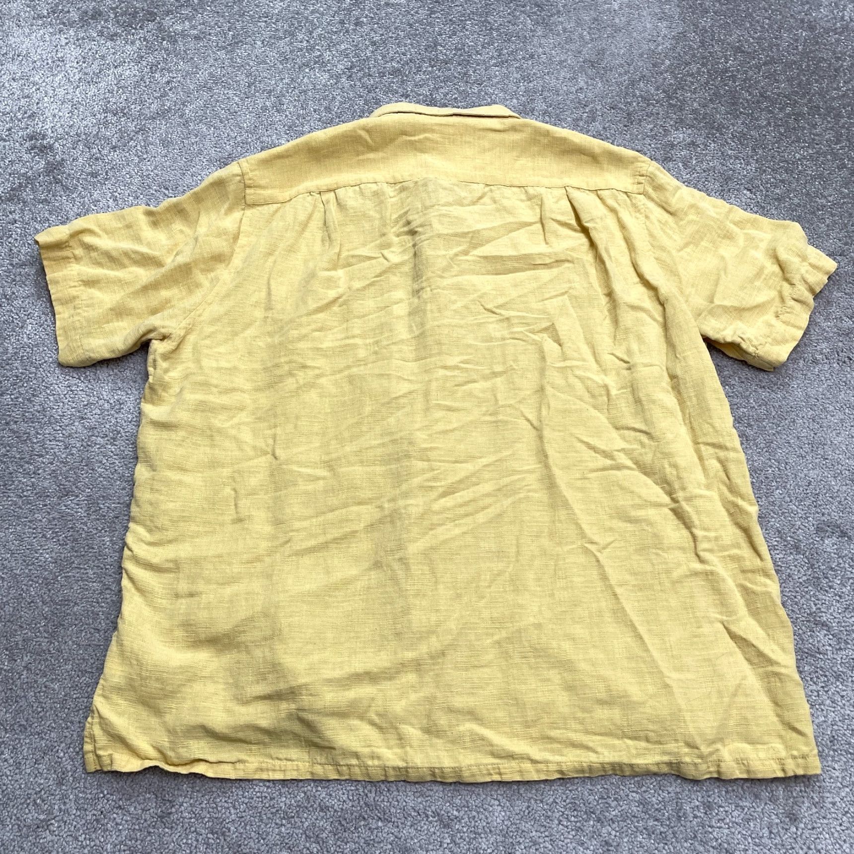 Tasso Elba VINTAGE Tasso Elba Linen Silk Button-Down Shirt Men XL Yellow Casual Short Sleeve Summer Men's Size US XL / EU 56 / 4 - 2 Thumbnail