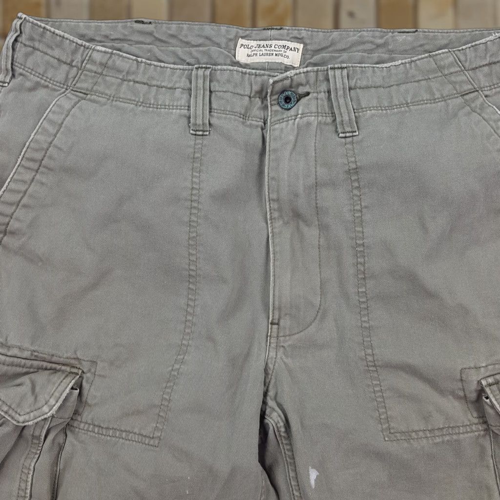 Ralph Lauren VINTAGE Polo Ralph Lauren Military Cargo Shorts Men 38 Green Army 90s Distressed Canvas Cargo Pockets Relaxed Casual Size US M / EU 48-50 / 2 - 1 Thumbnail
