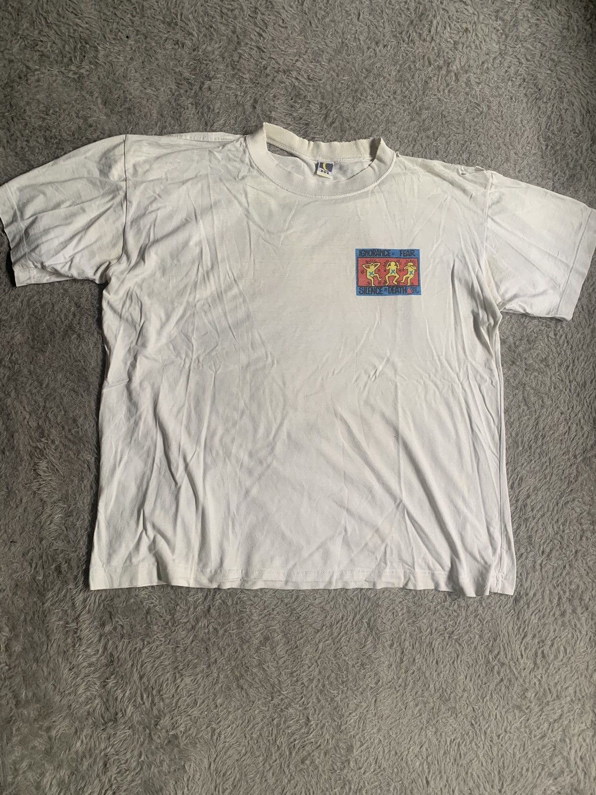Keith Haring × Vintage Vintage Thrashed Keith Haring Tee Size US XL / EU 56 / 4 - 1 Thumbnail