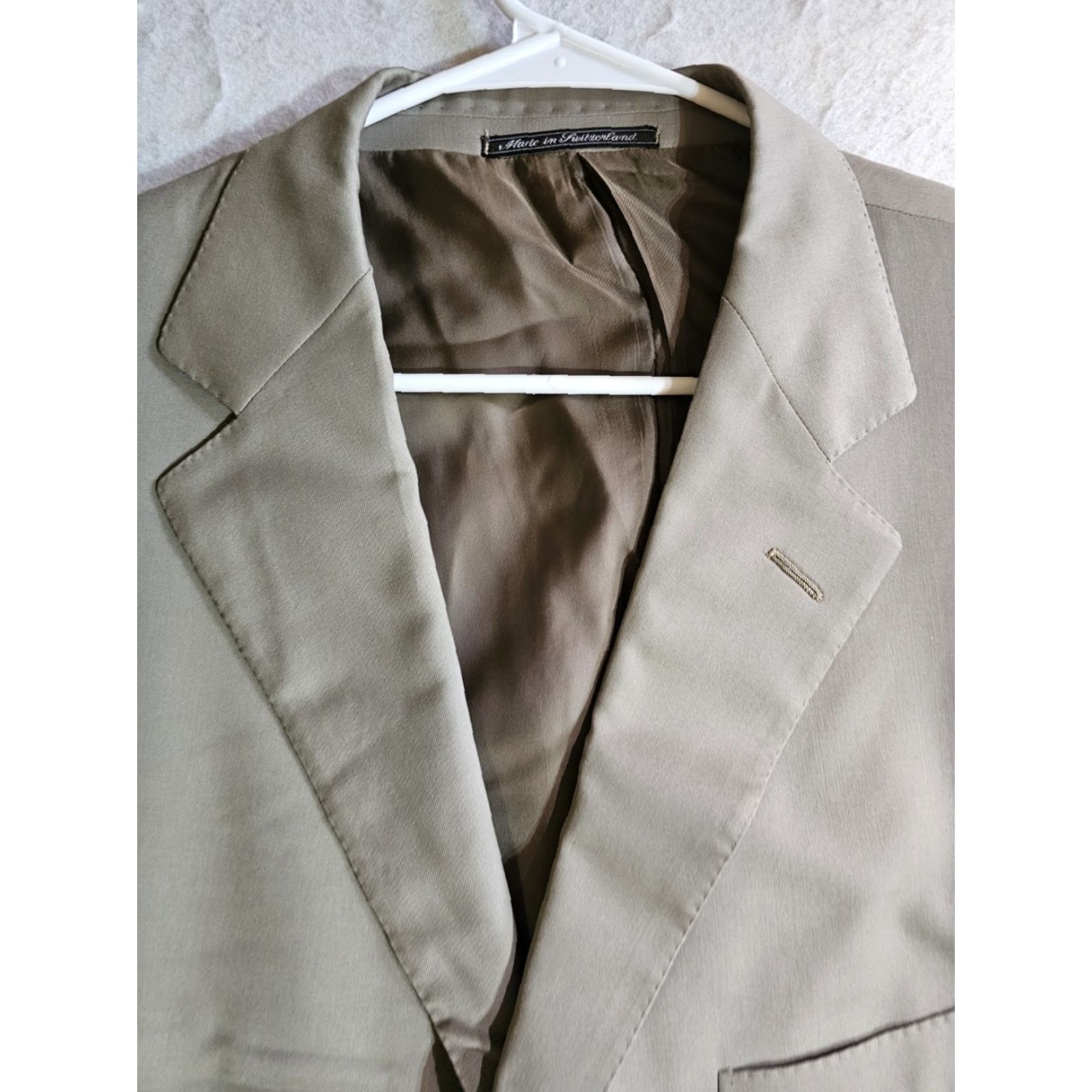 Ermenegildo Zegna Ermenegildo Zegna Blazer Men 48 Long Beige Wool Solid Signature 100% Light Size 48R - 2 Thumbnail