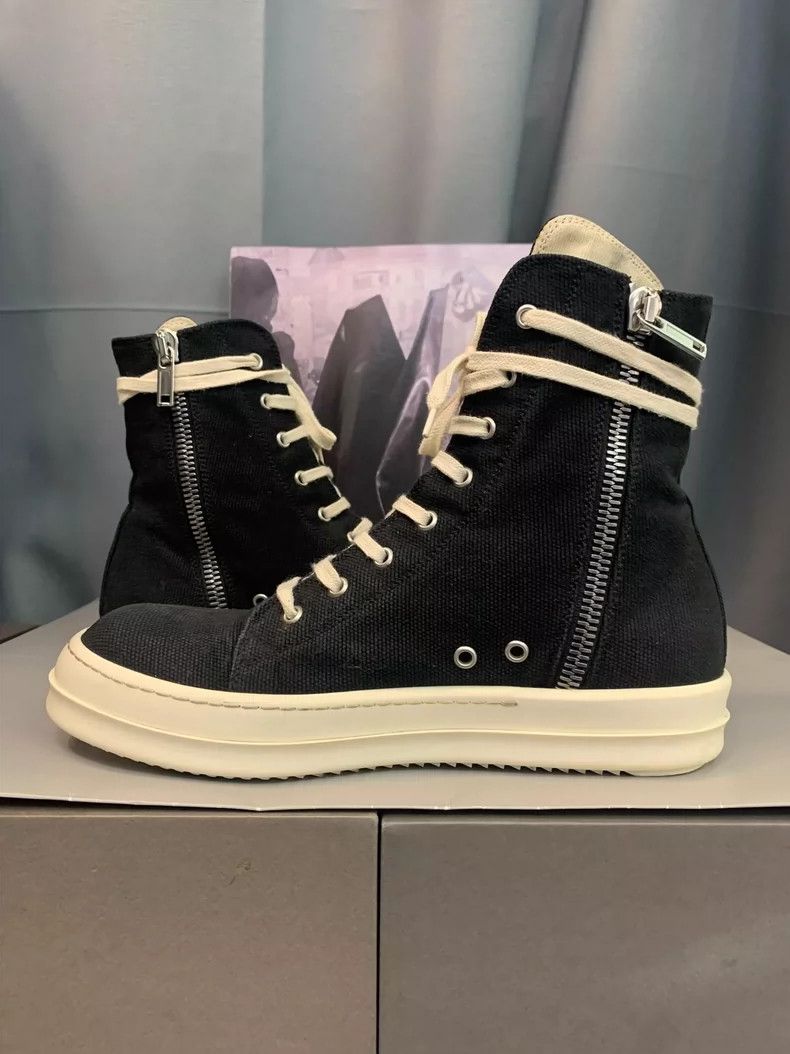 Rick Owens Rick Owens Satin High Top Black and White Sneakers Size US 7.5 / EU 40-41 - 6 Thumbnail