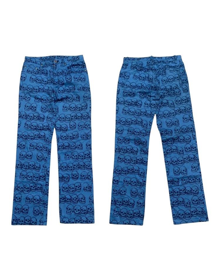 Hysteric Glamour Hysteric Glamour Skull All Over Print Blue Pants Size US 28 / EU 44 - 1 Thumbnail
