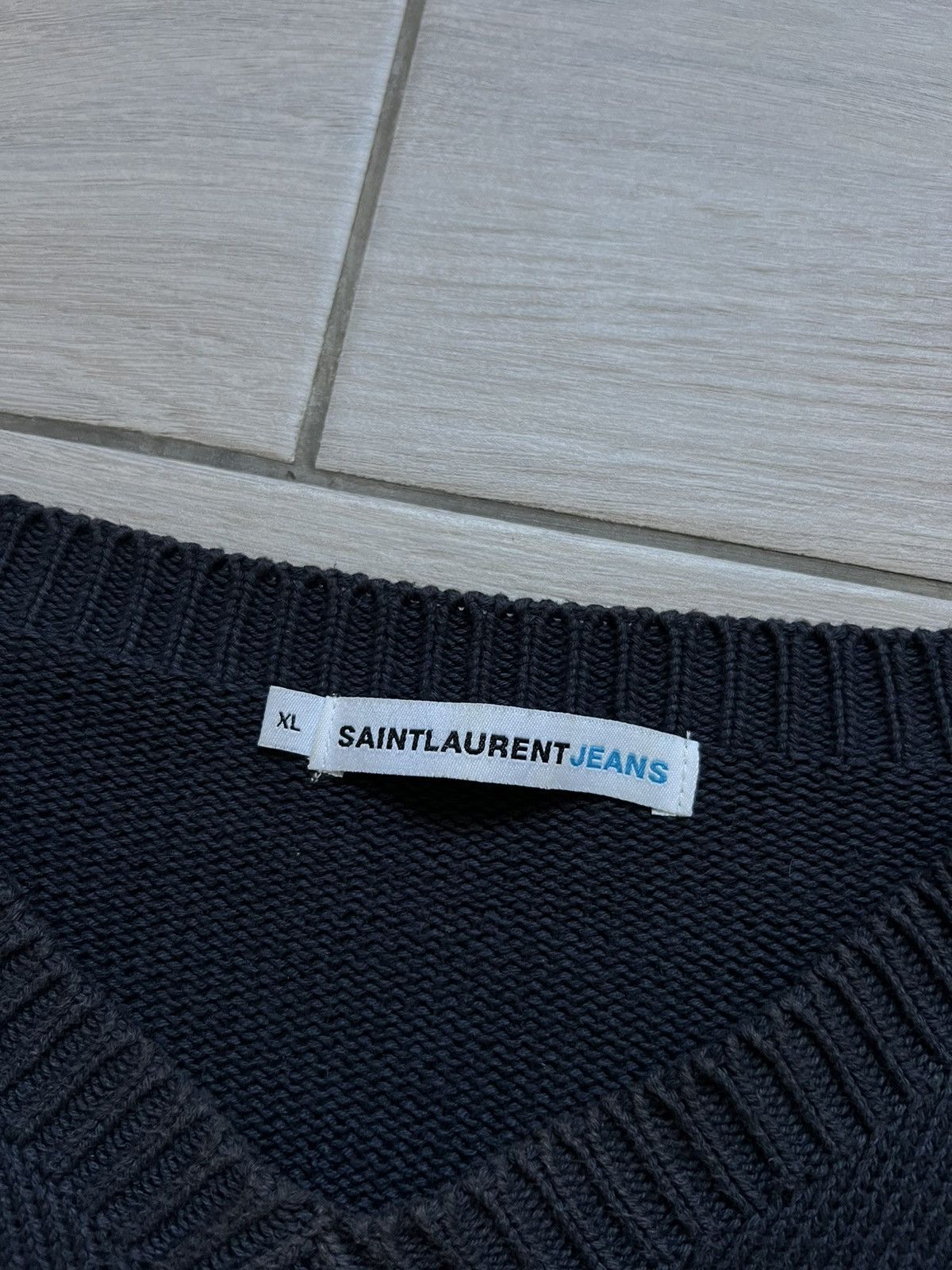 Yves Saint Laurent Saint Laurent Jeans Vintage Faded Sweater Knit Size US XL / EU 56 / 4 - 7 Thumbnail