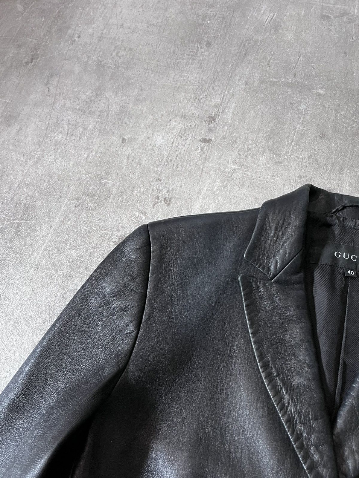 Gucci Gucci F/W 1998 by Tom Ford Leather blazer jacket black Size L / US 10 / IT 46 - 5 Thumbnail