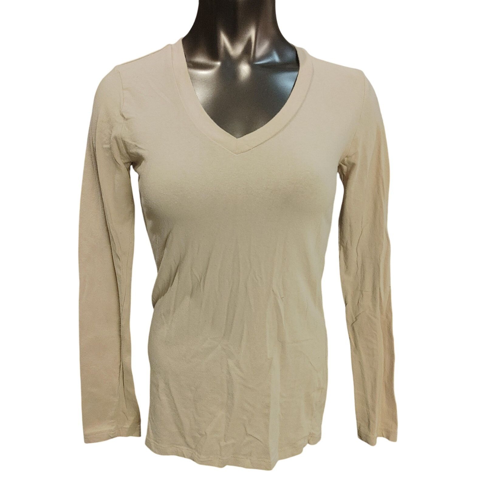 Other Tresics Femme Women's S Beige Long Sleeve V-neck Top Size S / US 4 / IT 40 - 1 Thumbnail