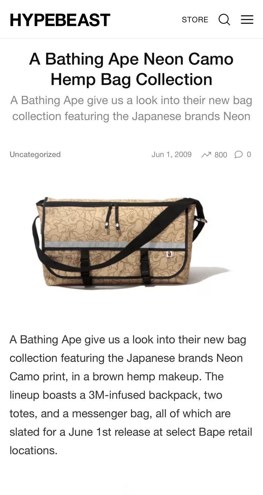 Bape Bape Neon Camo Hemp Bag Size ONE SIZE - 12 Thumbnail