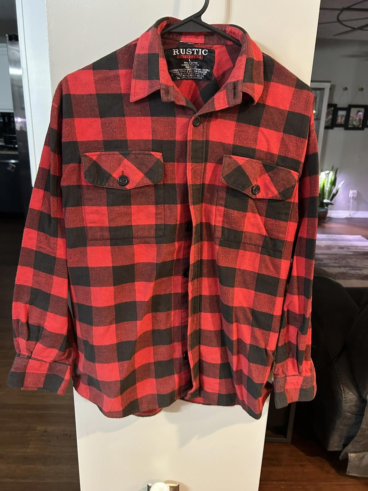Other Rustic Outfitters Men's Red and Black Plaid Flannel Shirt Size US L / EU 52-54 / 3 - 1 Thumbnail