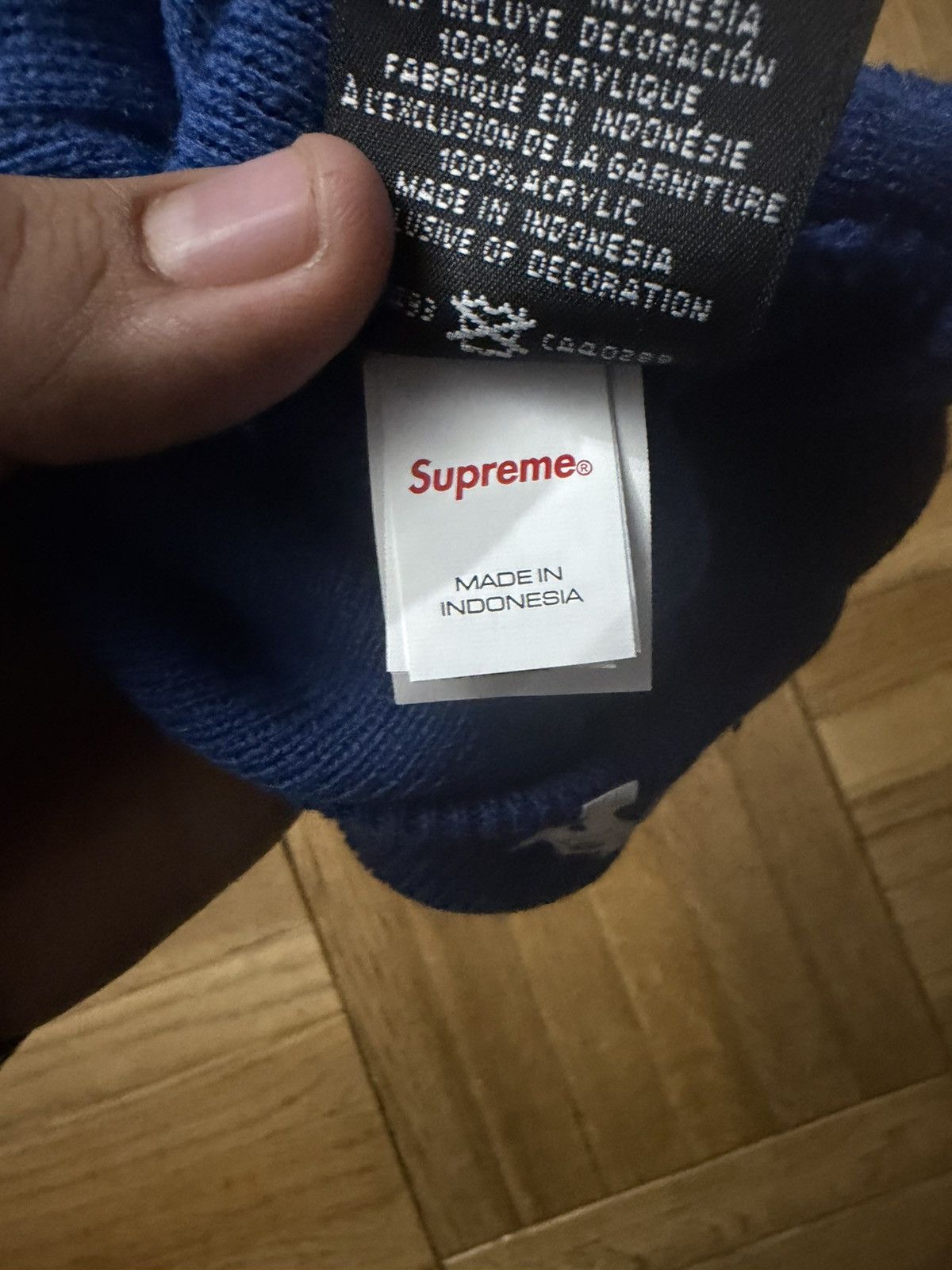 New Era × Supreme Blue supreme monogram beanie Size ONE SIZE - 5 Thumbnail