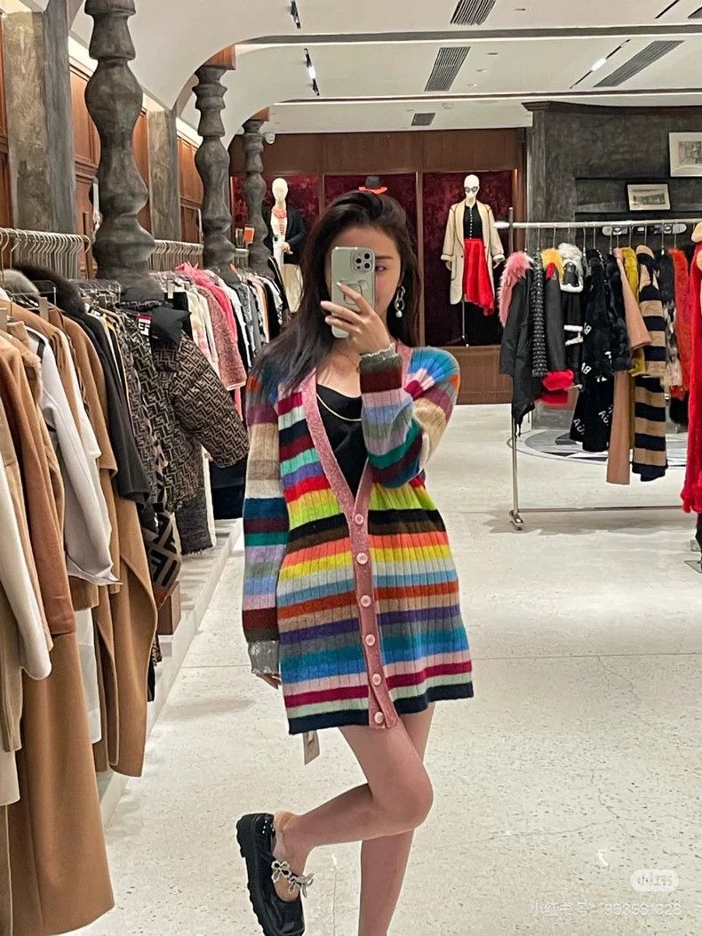 Gucci Gucci Rainbow cashmere wool knitted cardigan coat Size S / US 4 / IT 40 - 8 Thumbnail