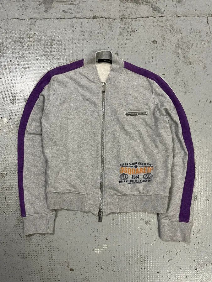 Dsquared2 2000s Dsquared2 Logo Zip-Up Grey Purple Sweater Size US M / EU 48-50 / 2 - 1 Thumbnail