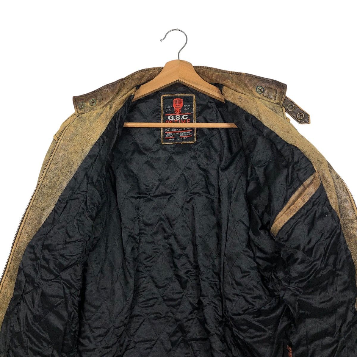 Japanese Brand 📌Vintage True Leather Biker Jacket On Time Road Master Rare Size US L / EU 52-54 / 3 - 15 Thumbnail
