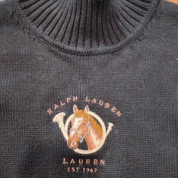 Ralph Lauren Ralph Lauren Equestrian Horse Mock Neck Sweater Green Label Size US M / EU 48-50 / 2 - 3 Thumbnail