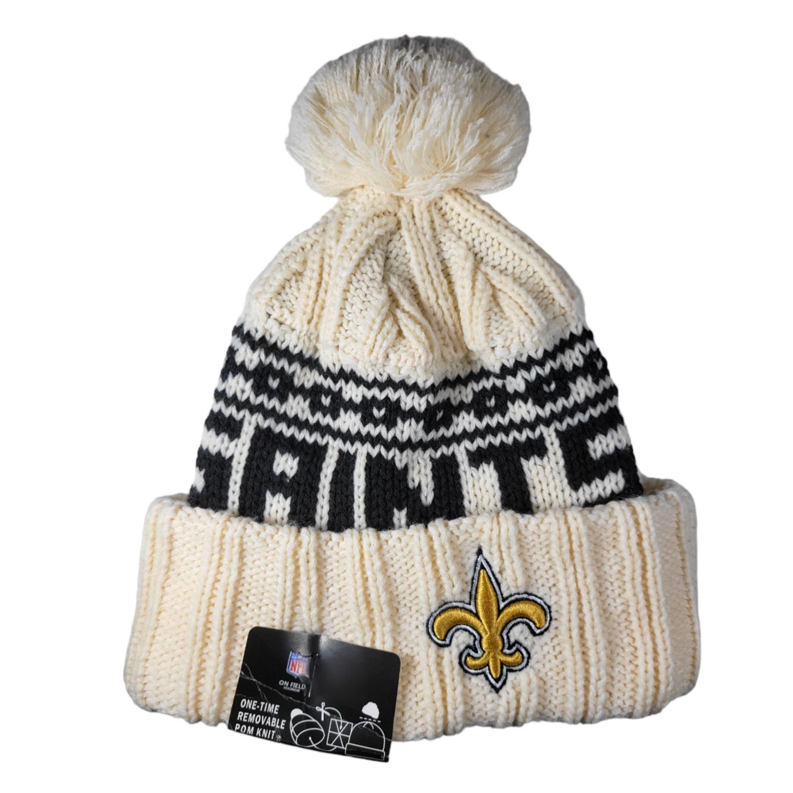 Other NWT New Orleans Saints Chunky Knit Pom Beanie Fleece Lined Size ONE SIZE - 3 Thumbnail
