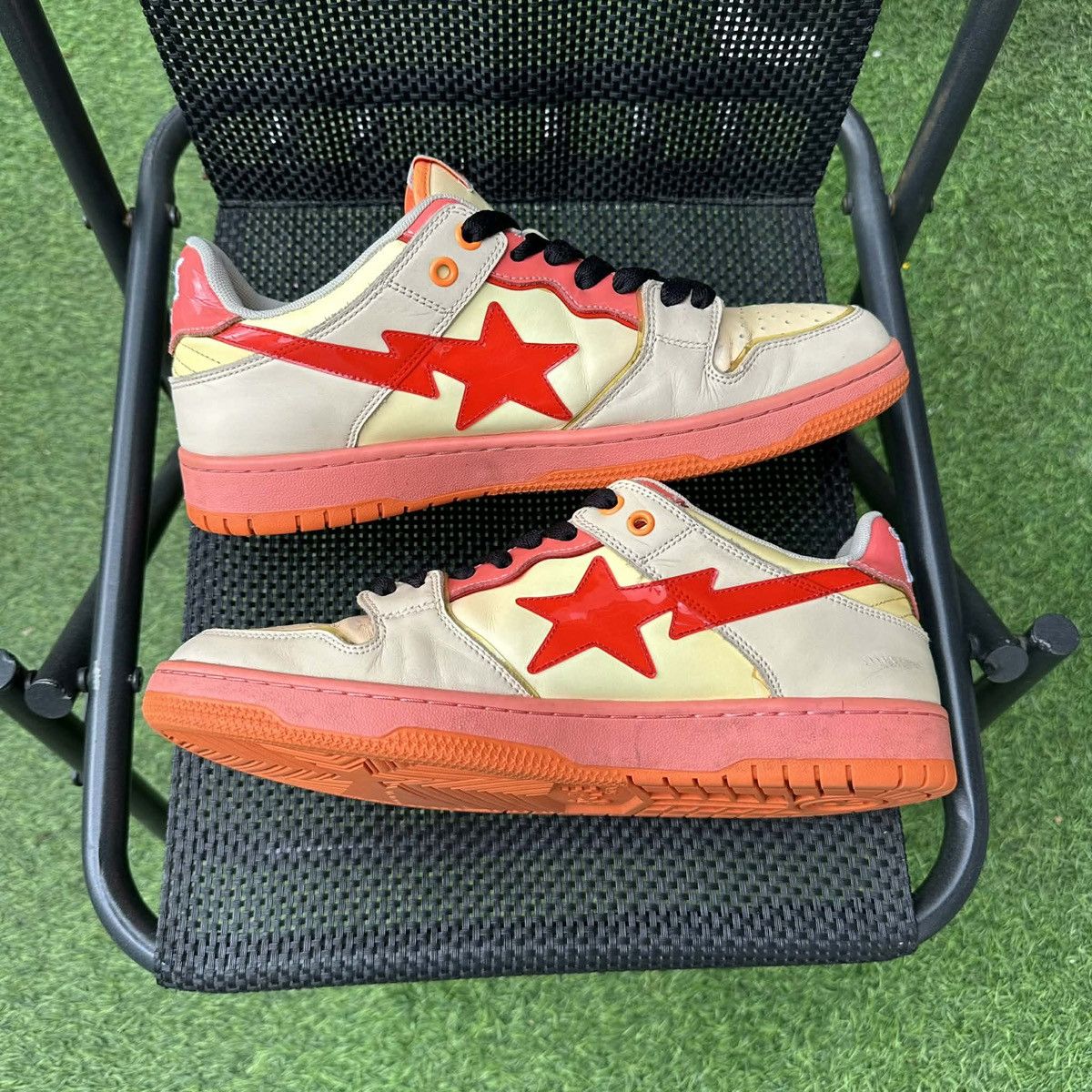 Bape Bape Sta SK8 Low Orange Red Size US 10 / EU 43 - 2 Thumbnail