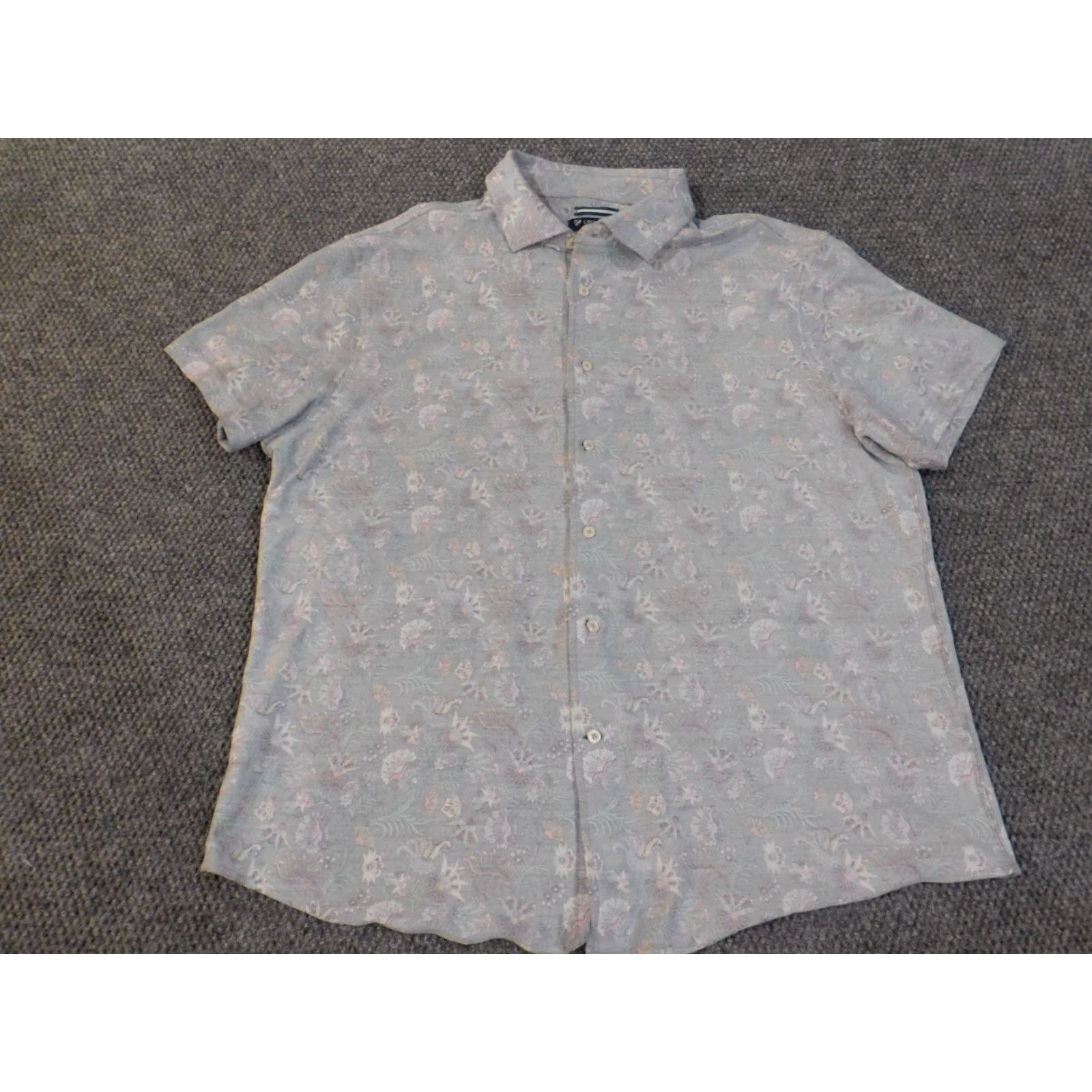 Cremieux Cremieux Shirt XXL Blue Floral Coastal Button Up Classic Flowers Short Sleeve Collared Knit Cotton Button-Up Logo Pockets Mens Regular 2XL Size US XXL / EU 58 / 5 - 3 Thumbnail