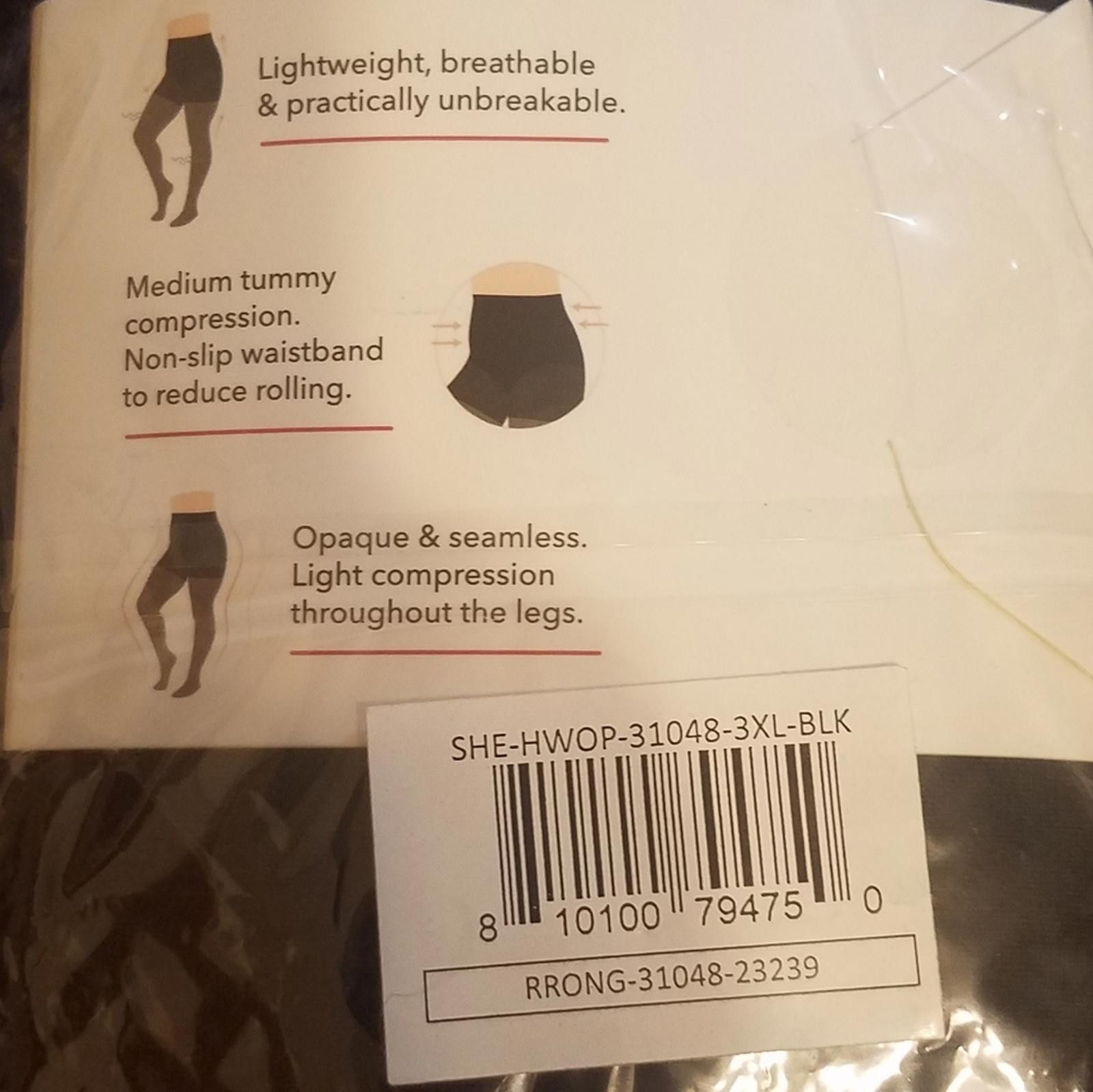 Designer NWT Shapermint Black Shaping Tights 3XL Size ONE SIZE - 2 Thumbnail