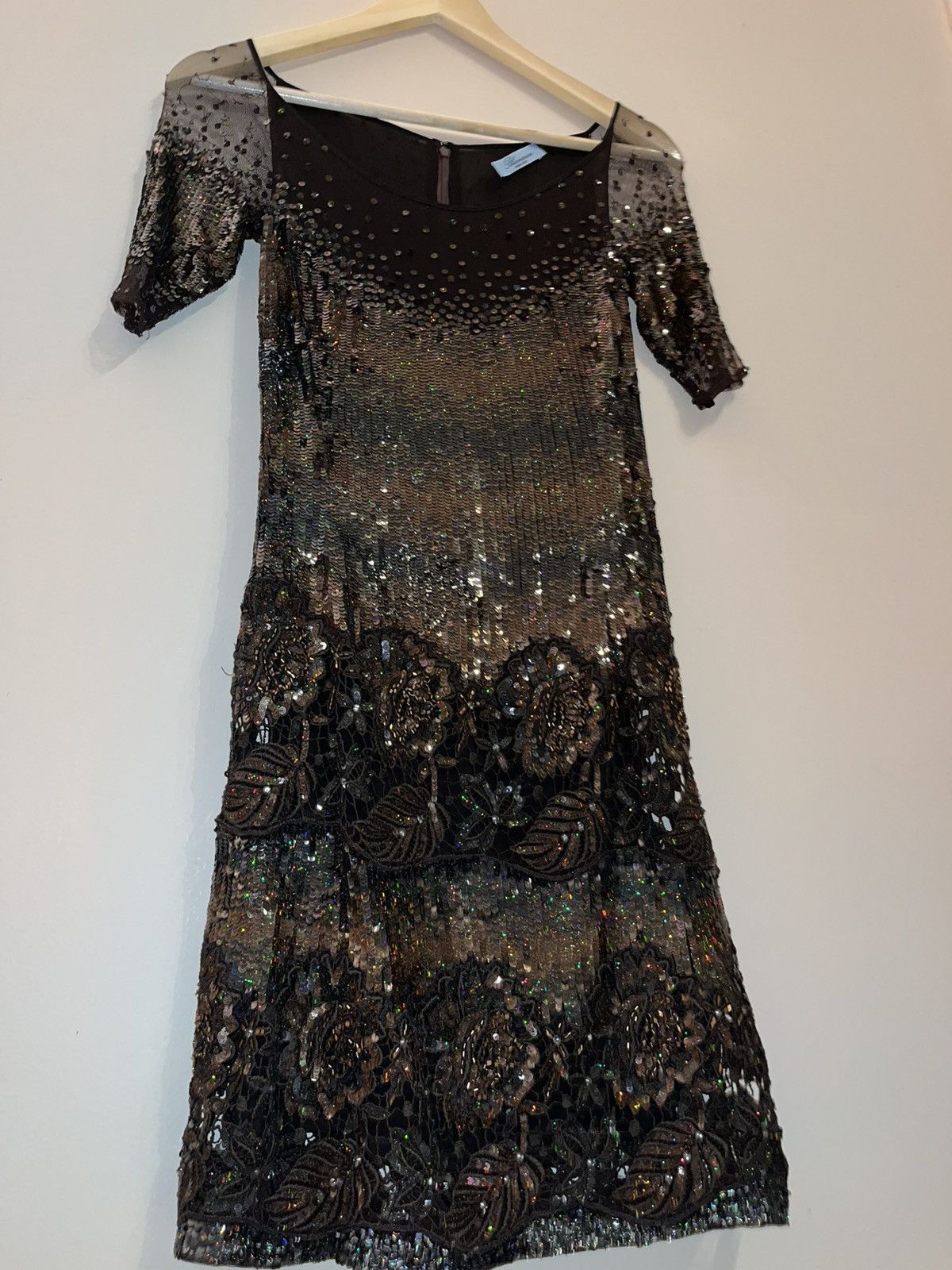 Blumarine Chocolate brown Blumarine dress with sequins vintage Size S / US 4 / IT 40 - 12 Thumbnail