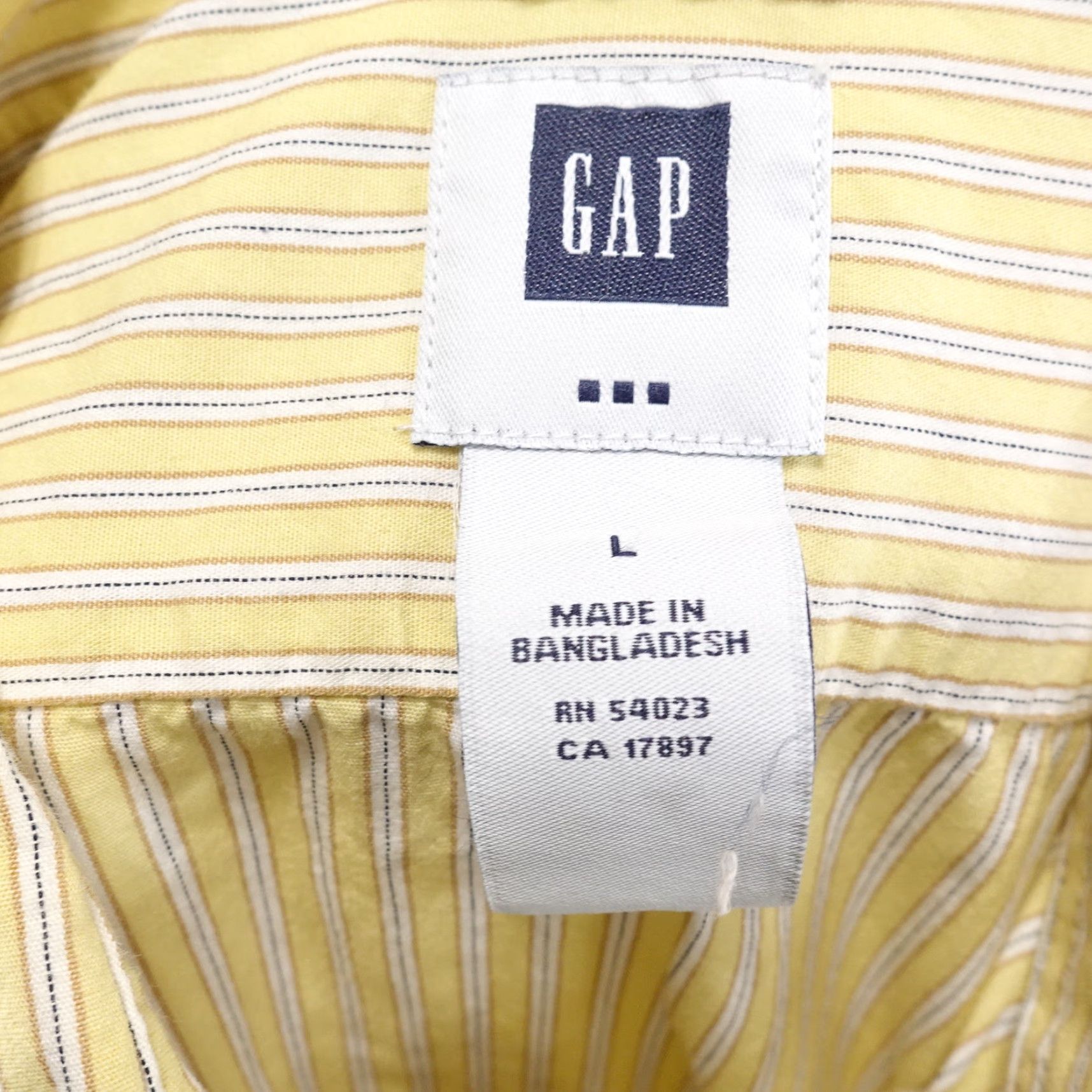 Gap VINTAGE Gap Men's Long Sleeve Yellow Striped Button-Down Shirt Business Casual 80s Style Large Size US L / EU 52-54 / 3 - 6 Thumbnail