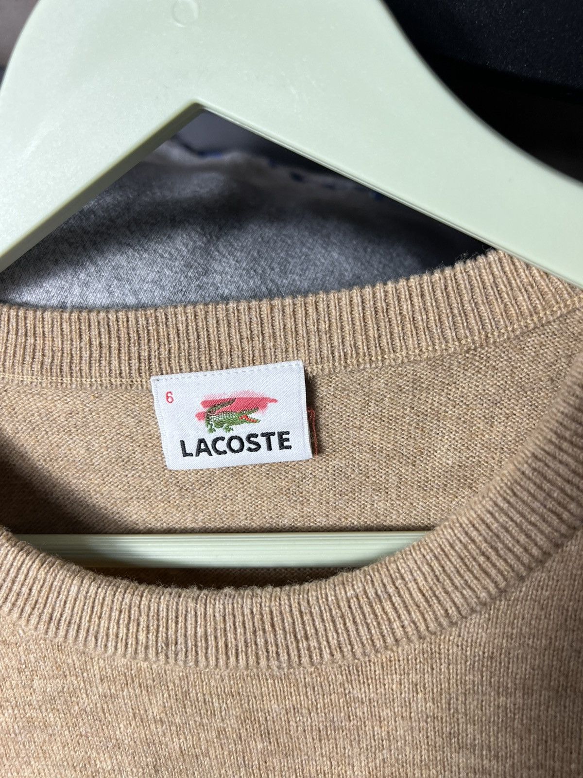 Lacoste 🧶 Vintage Lacoste Woolmark Sweater — Camel — Size XL (FR 6) Size US XL / EU 56 / 4 - 7 Thumbnail