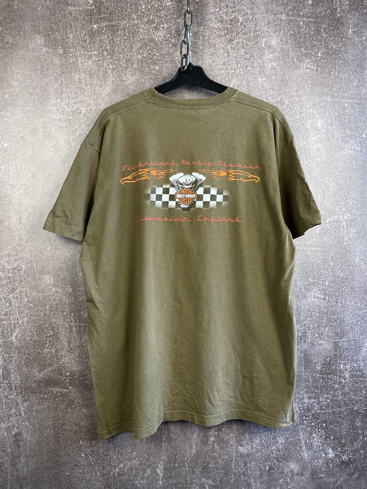 Harley Davidson × Vintage Vintage Harley Davidson Tee Shirt Y2K Chrome Flames Choppers Size US XL / EU 56 / 4 - 2 Thumbnail