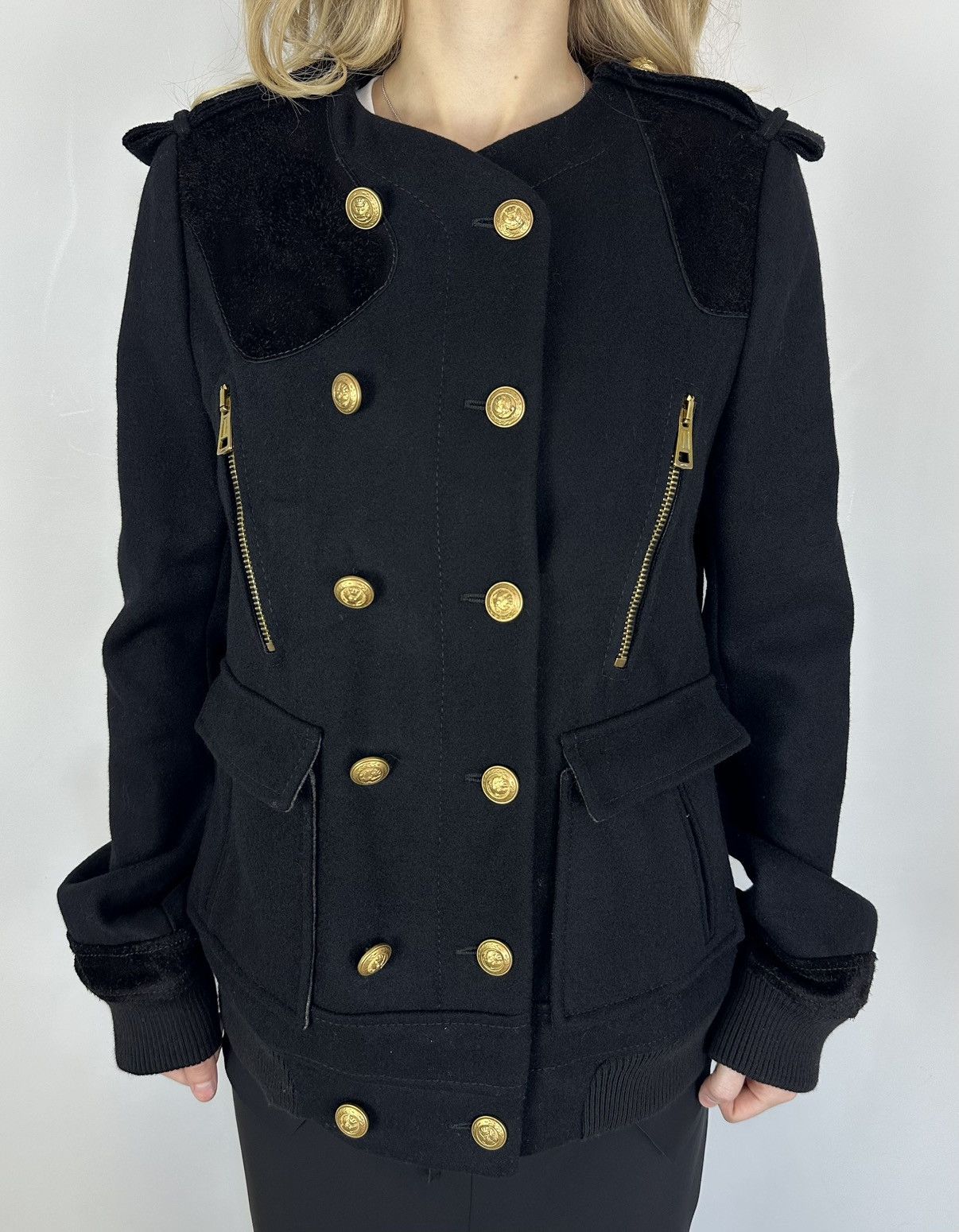 Balenciaga Balenciaga Black Wool Double Breasted Jacket 2007 Brass Size US L / EU 52-54 / 3 - 1 Thumbnail