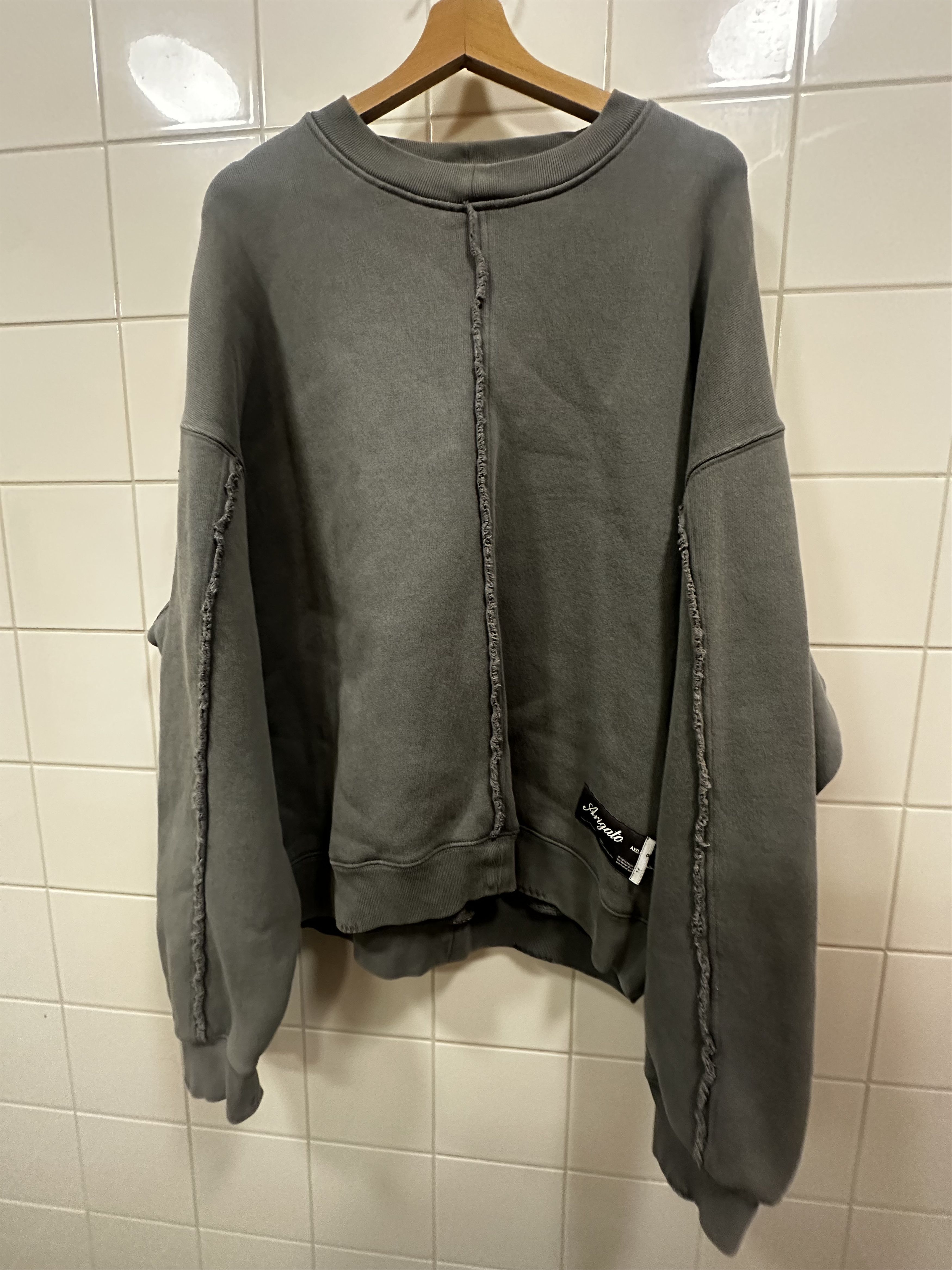 Axel Arigato Chopped Distressed Sweatshirt AXEL ARIGATO Size US XL / EU 56 / 4 - 1 Thumbnail