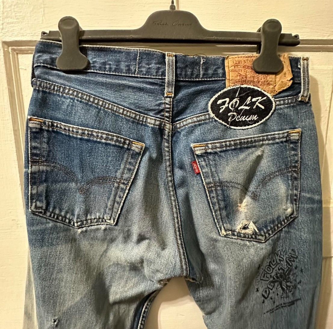 Kentucky Boy Tyler Kentucky boy tyler KBT mock mend levis denim jeans Size US 31 - 4 Thumbnail
