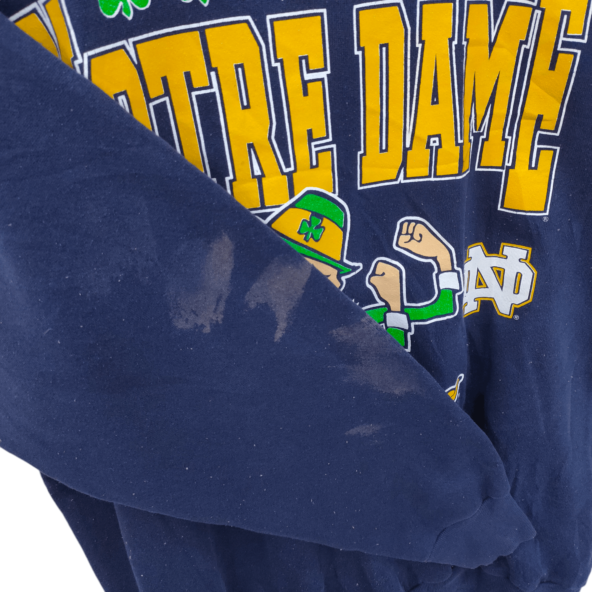 NCAA × Vintage Vintage 90s Notre Dame Fighting Irish Sweatshirt Size US XL / EU 56 / 4 - 2 Thumbnail