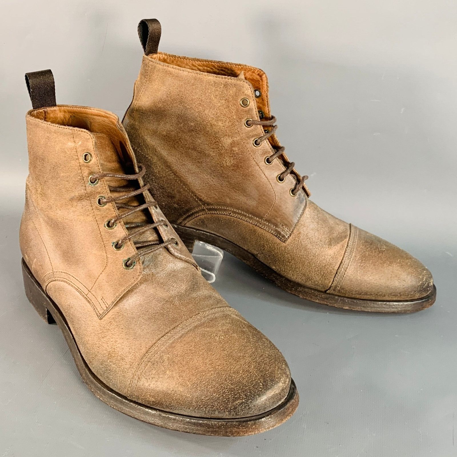 Paul Smith Size 9 Brown Antique Leather Cap Toe Lace-Up Boots Size US 9 / EU 42 - 1 Thumbnail