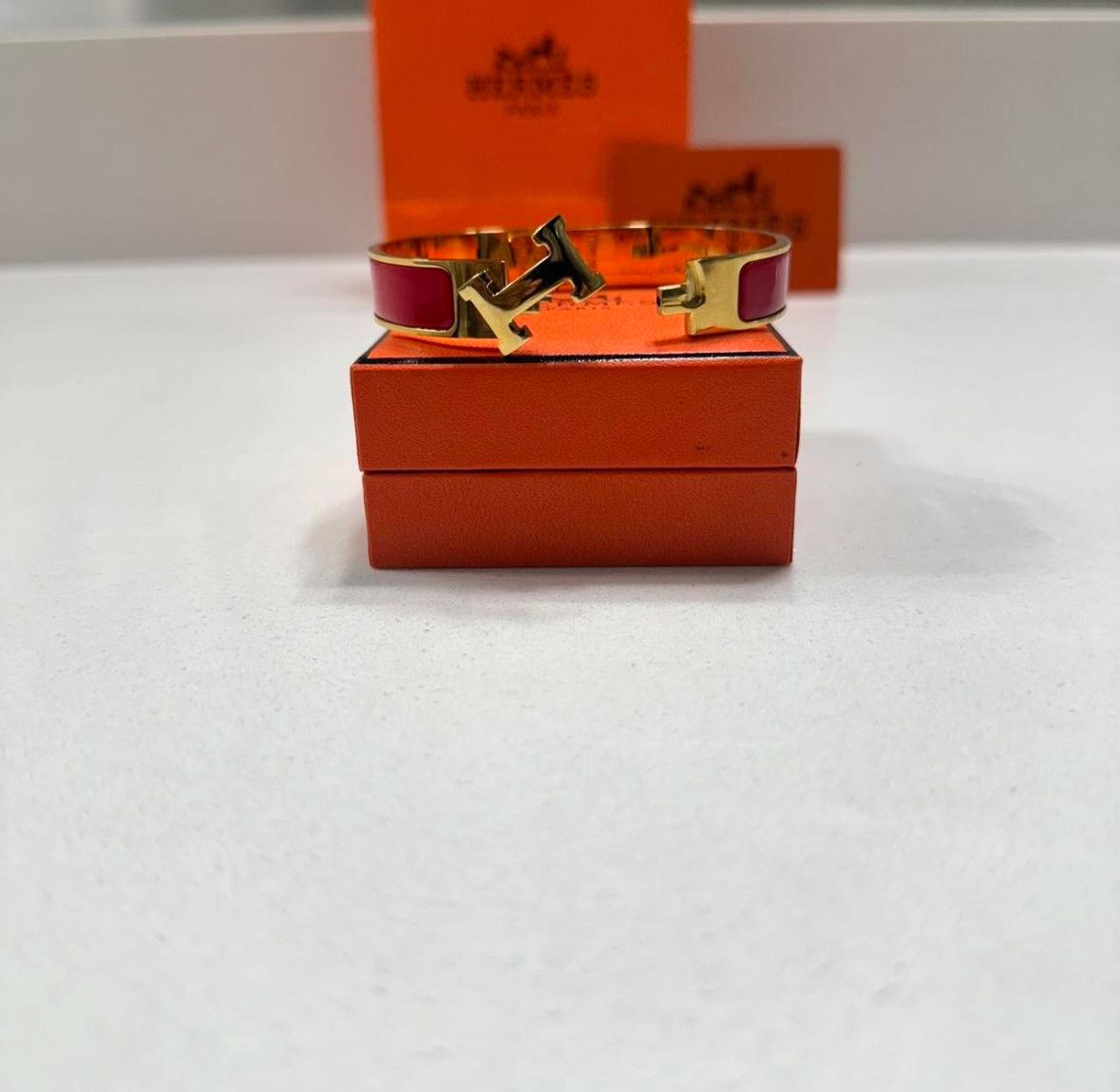Hermes Hermes Clic H Bracelet Red Enamel Size ONE SIZE - 2 Thumbnail