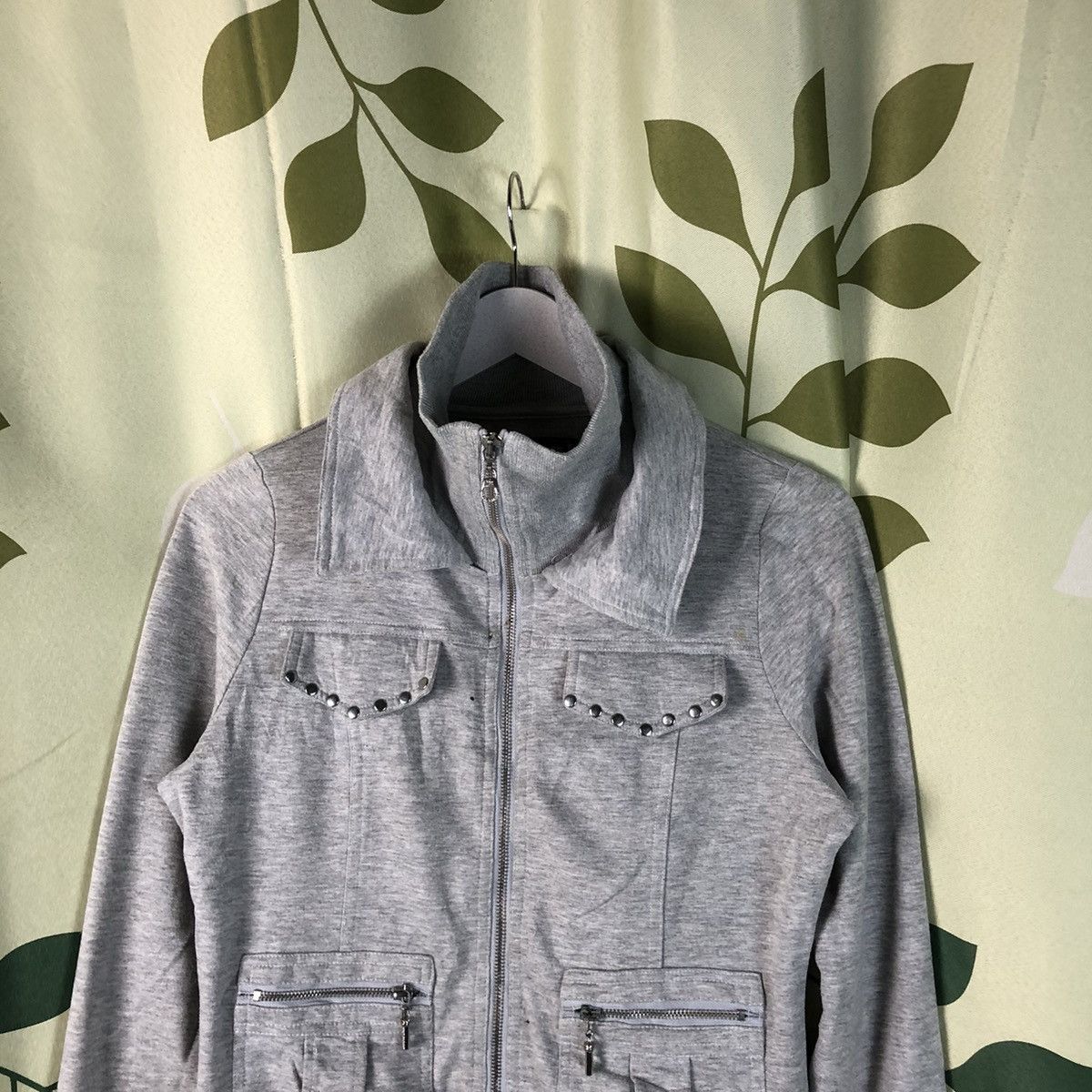 Japanese Brand Cecil Mcbee Grey multipocket jacket sweater #7419 Size M / US 6-8 / IT 42-44 - 2 Thumbnail